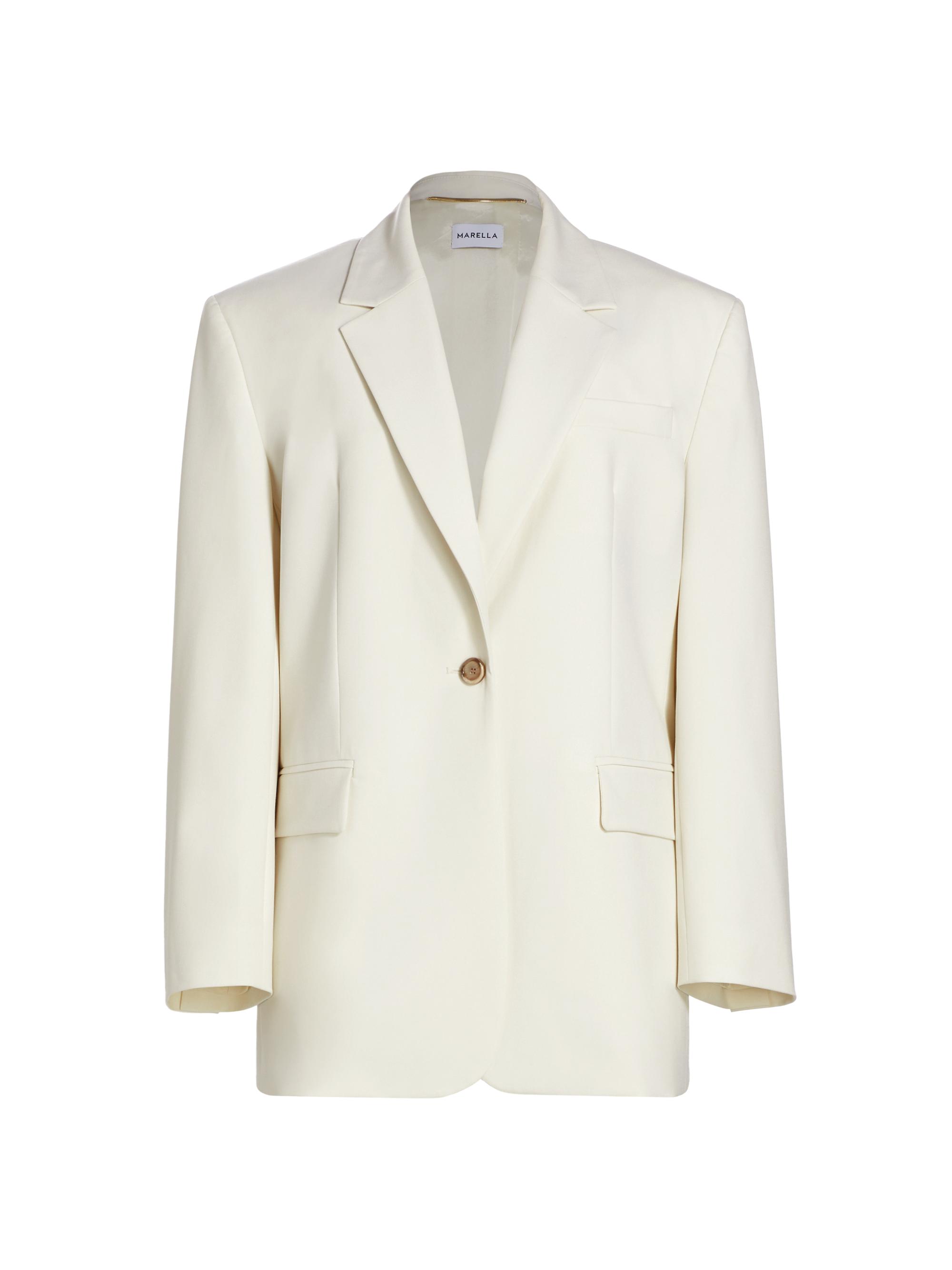 Marella Women's Derby Stretch Canvas Blazer - Cream