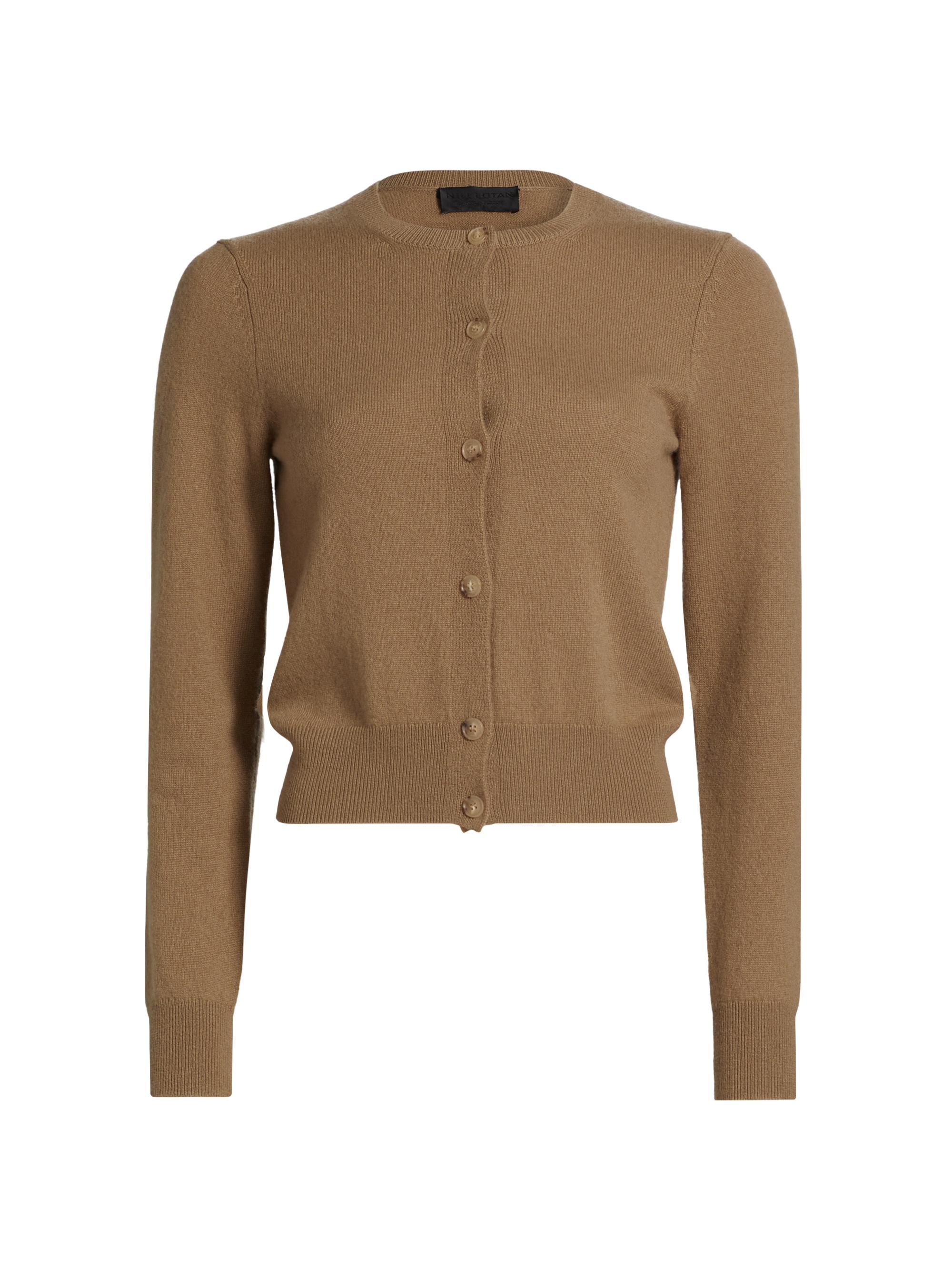 Nili Lotan Women's March Crewneck Cashmere Cardigan - Dark Maroon