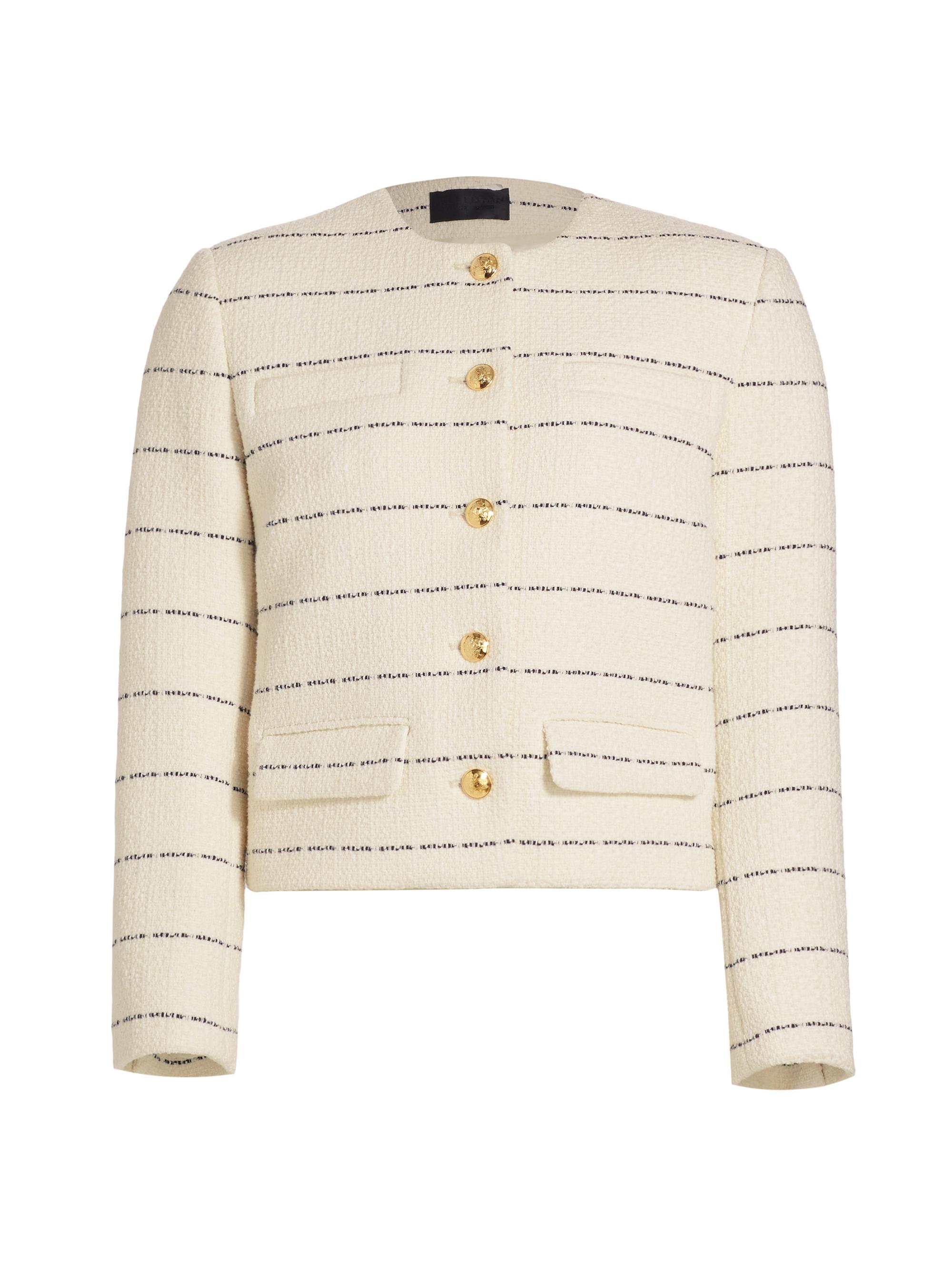 Nili Lotan Women's Paige Striped Cotton-Blend Jacket - Black