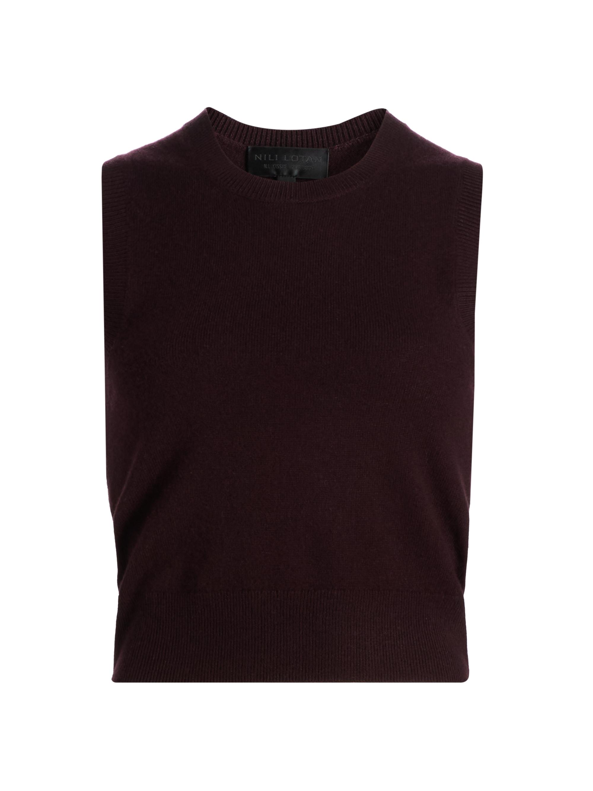 Nili Lotan Women's May Cashmere Sweater Vest - Dark Maroon