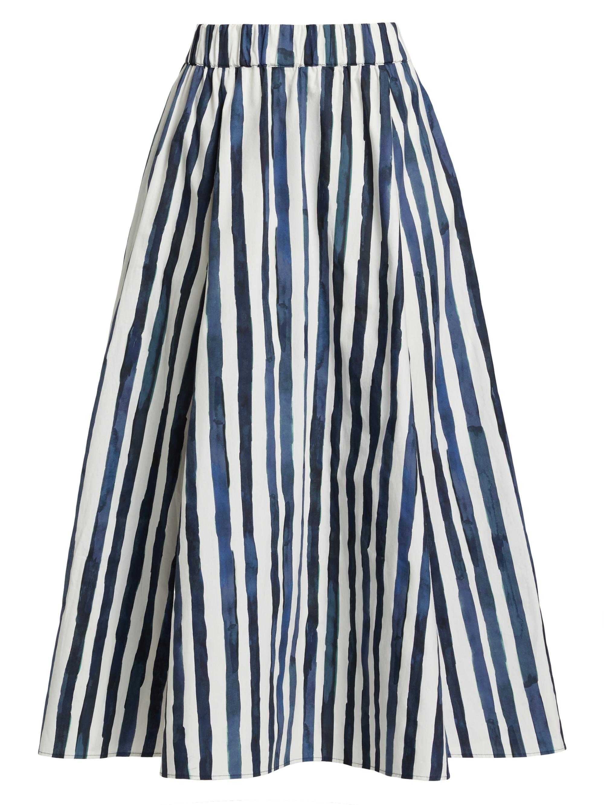 Marie Oliver Women's Sasha Striped A-Line Midi-Skirt - Blazer Stripe