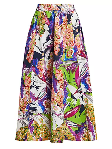 Sasha Floral A-Line Midi-Skirt