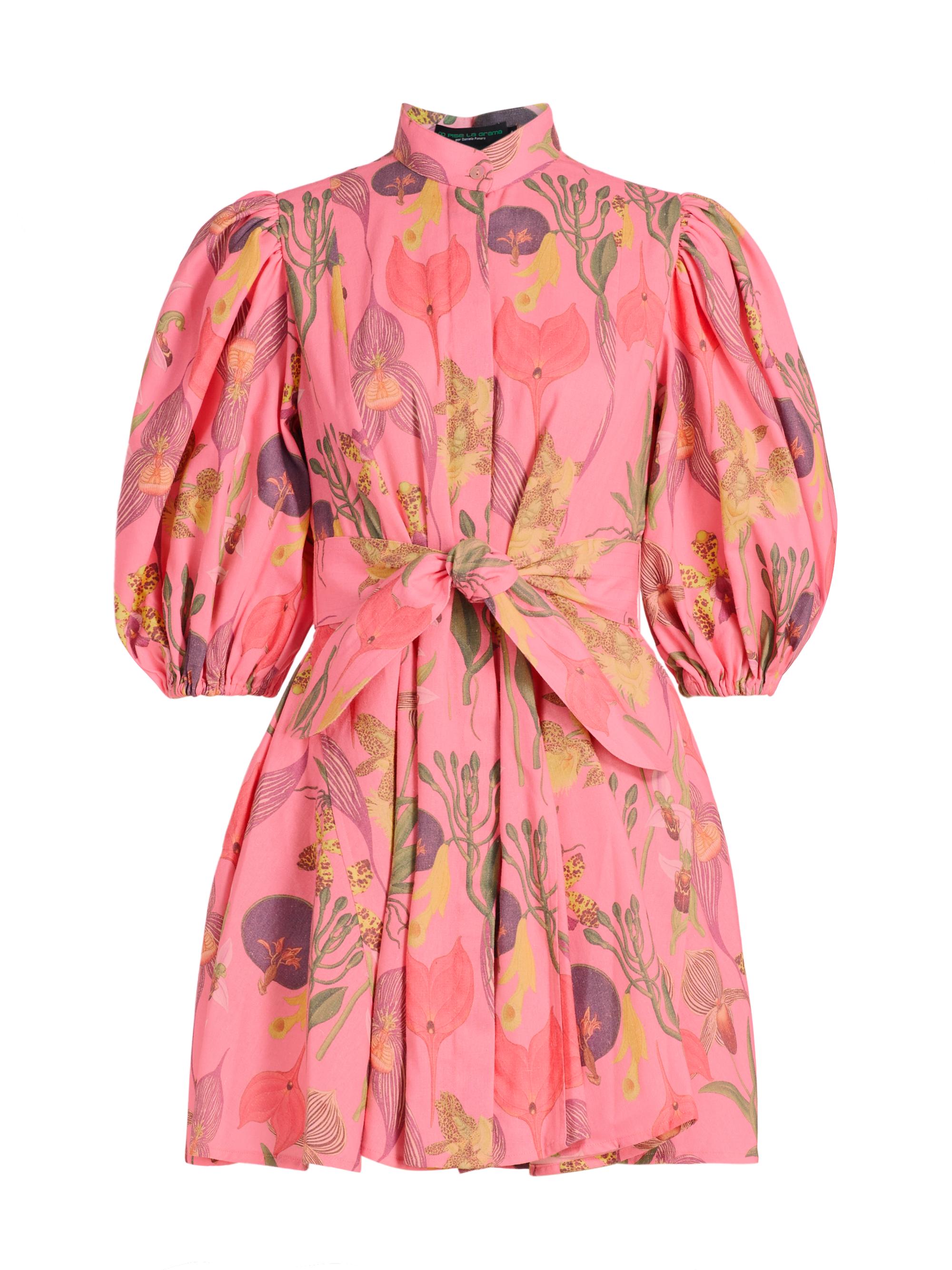 No Pise La Grama Women's Bromelia Botanical Minidress - Botanica Pink Print