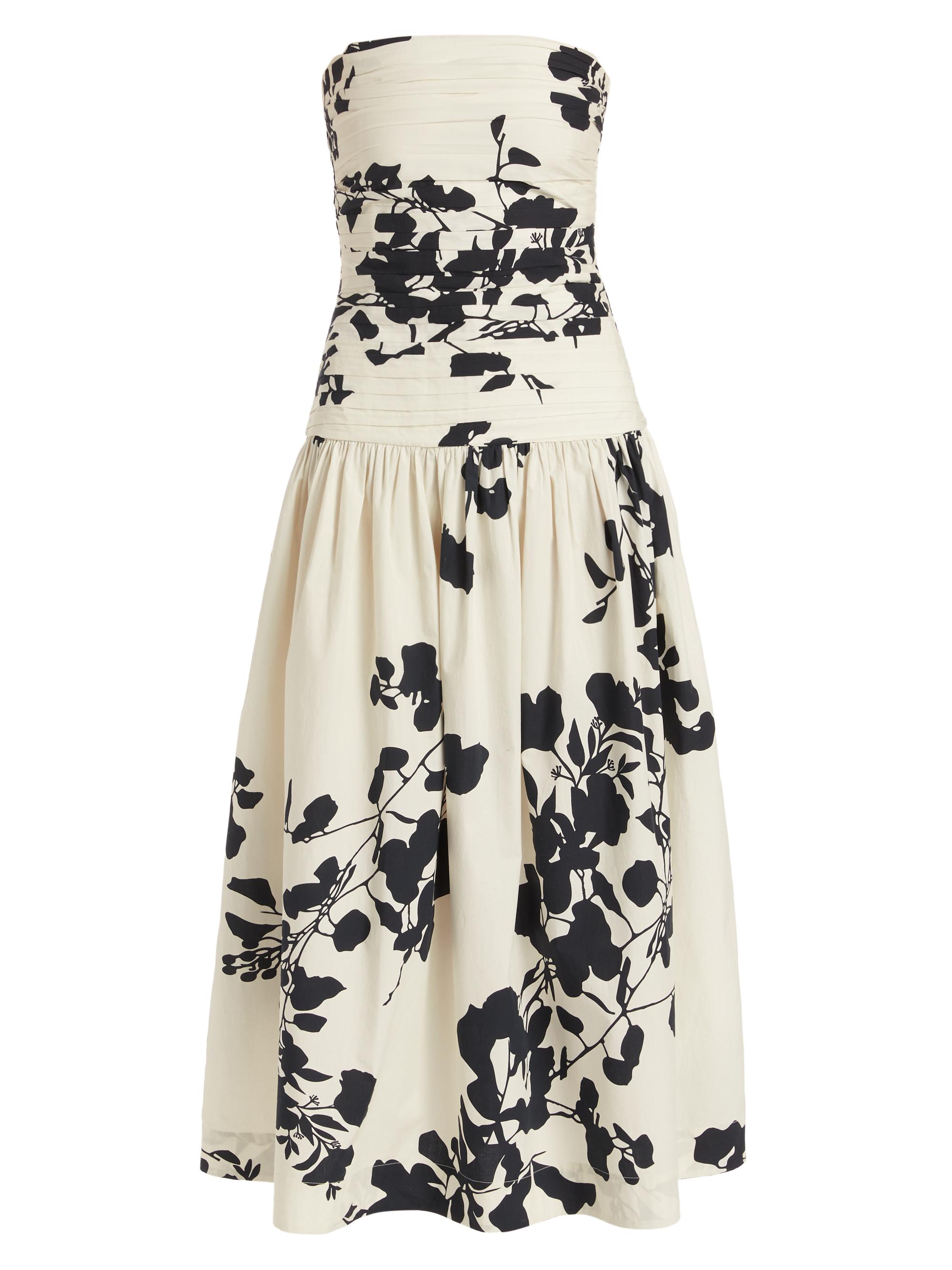 strapless dress cotton Strapless Ruffle Mini Dress