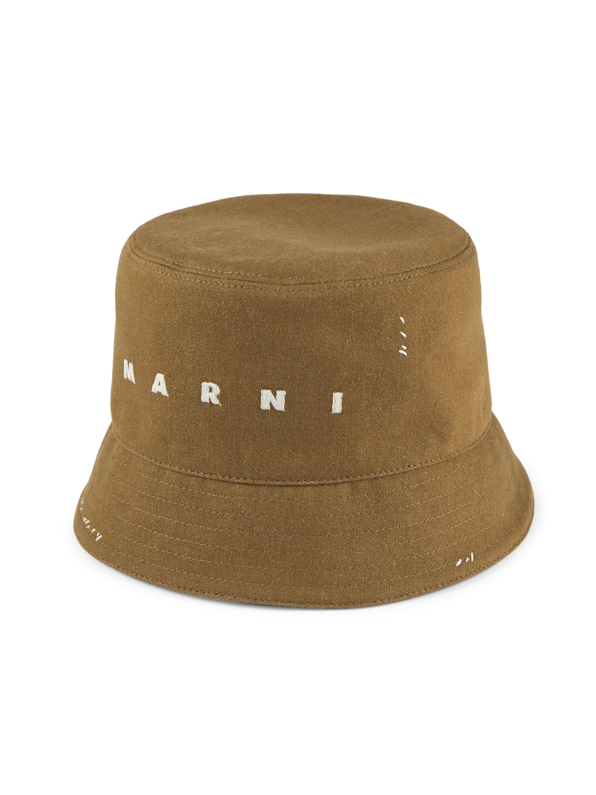 Marni Men's Embroidered Denim Bucket Hat - Creta