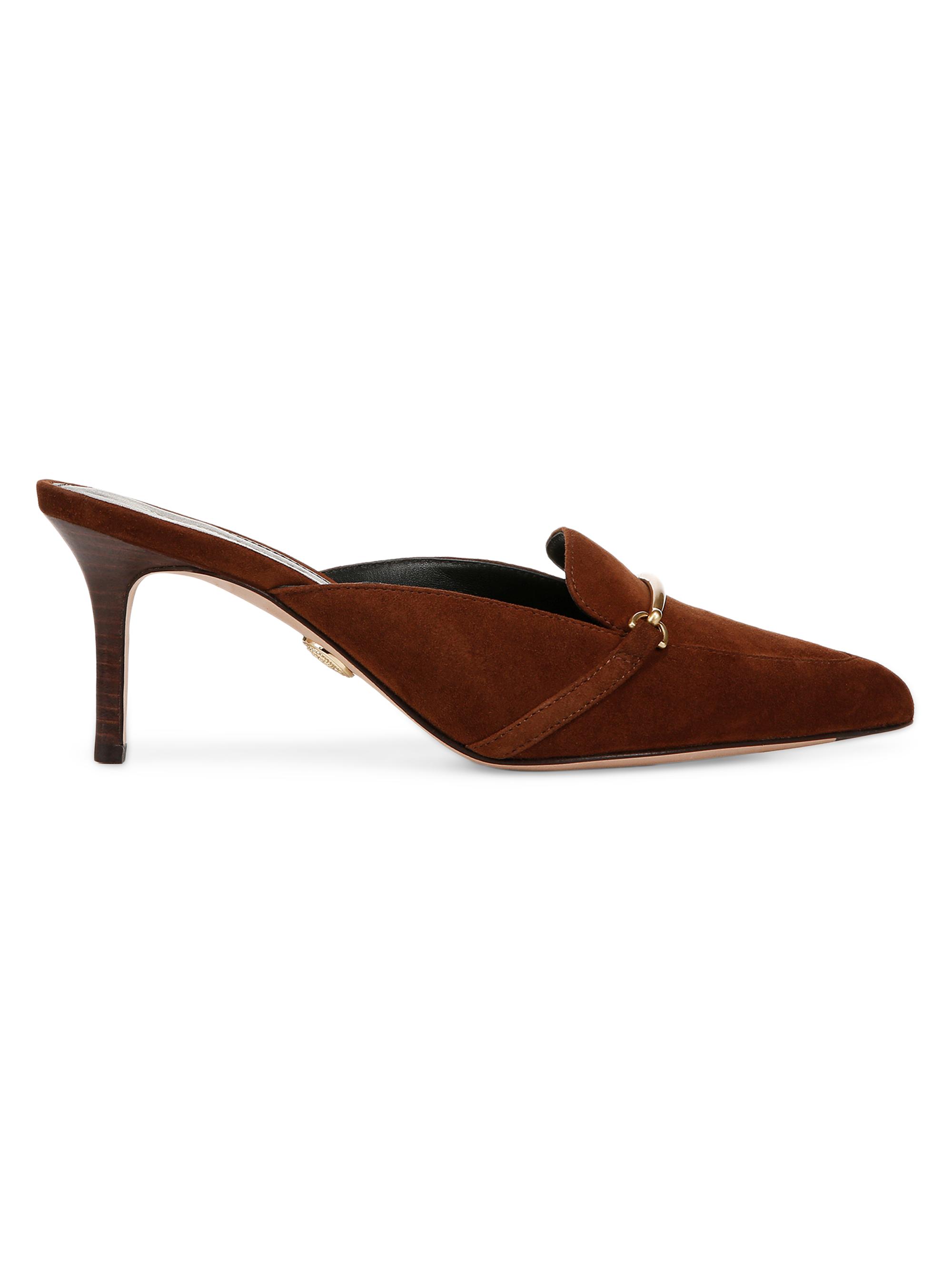 Veronica Beard Women's Leslie Suede Leather Mules - Cedar
