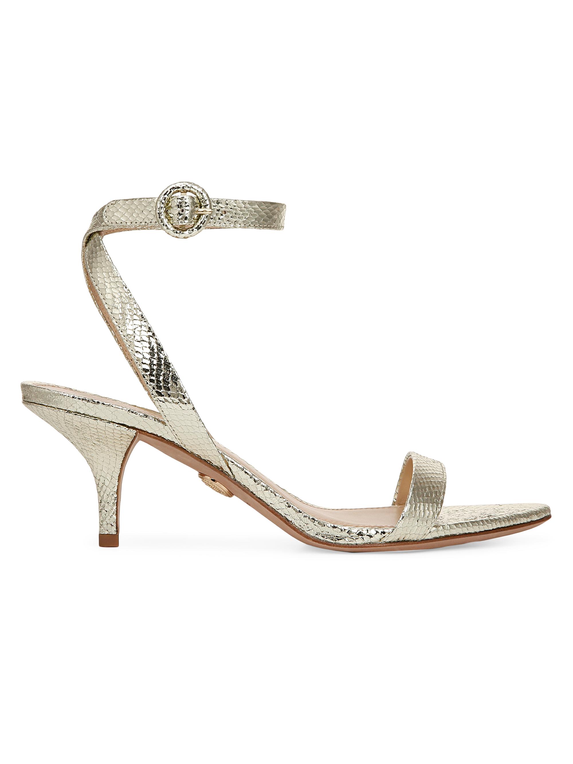 Veronica Beard Women's Darcelle Metallic Leather Strappy Sandals - Platinum