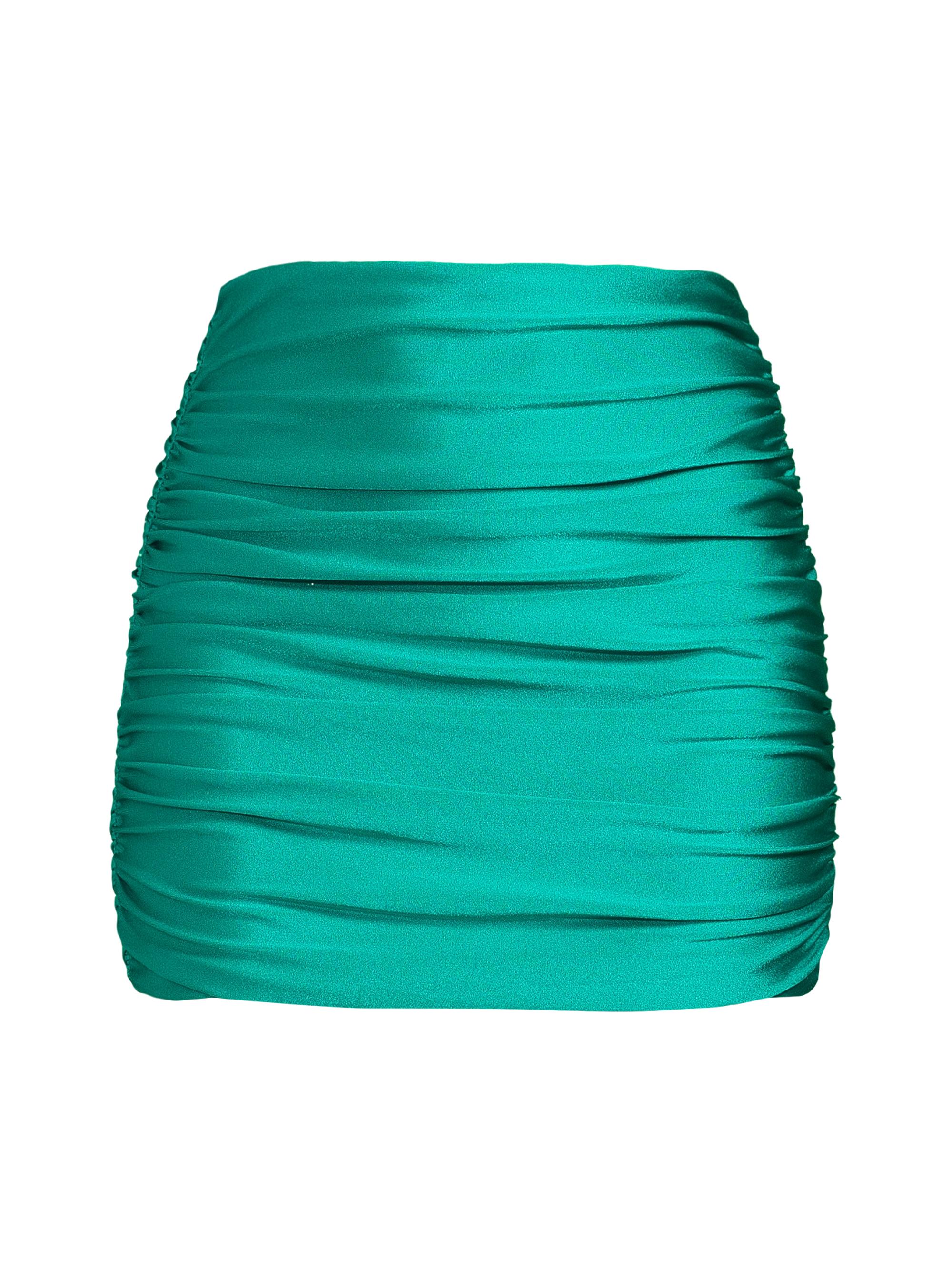 PatBO Women's Piscina Stretch Ruched Miniskirt - Curacao