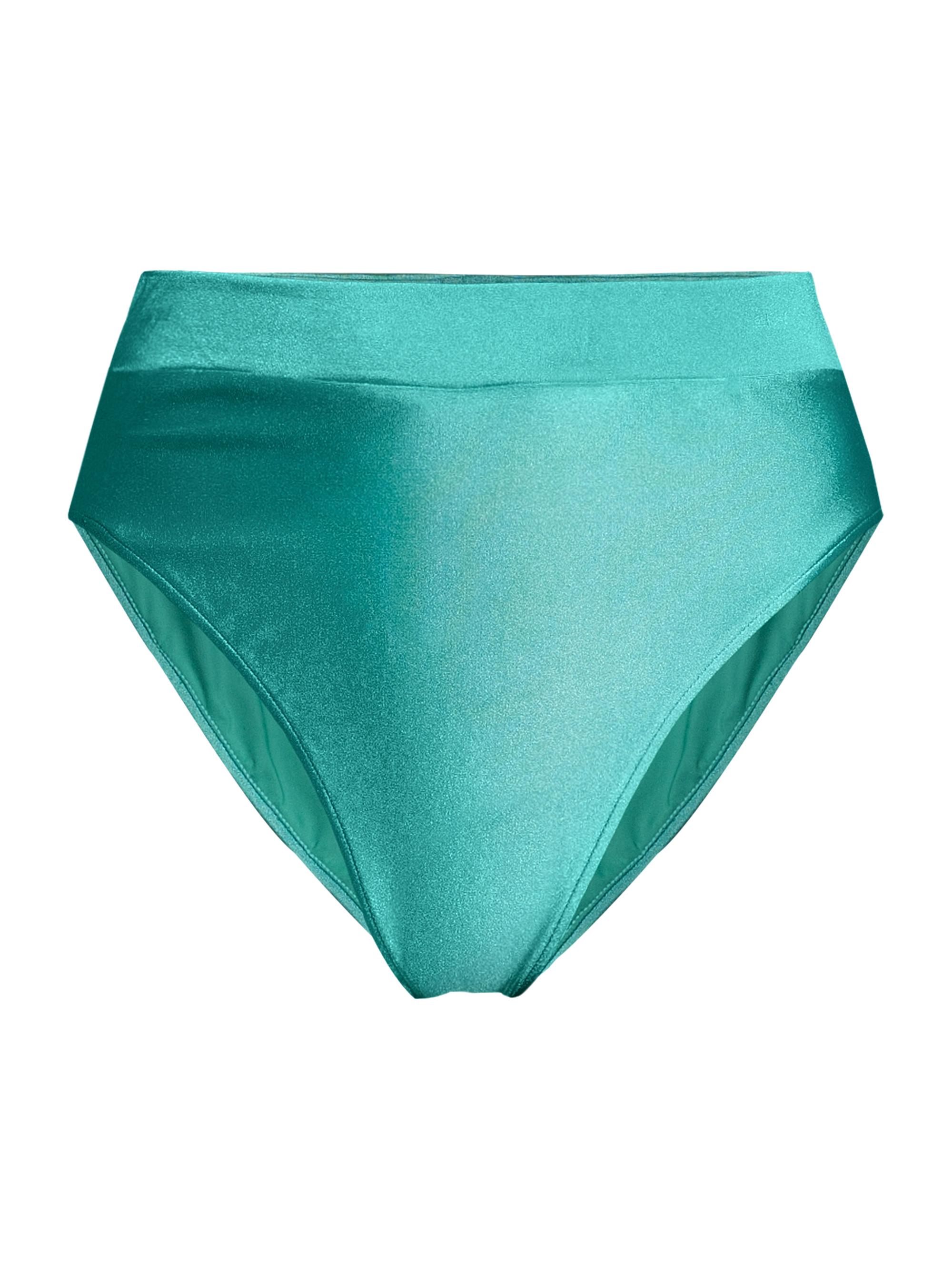 PatBO Women's Satin High-Leg Bikini Bottom - Curacao