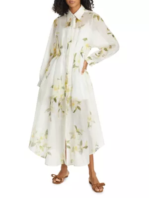 ZIMMERMANN - Floral Print Linen Shirt Dress