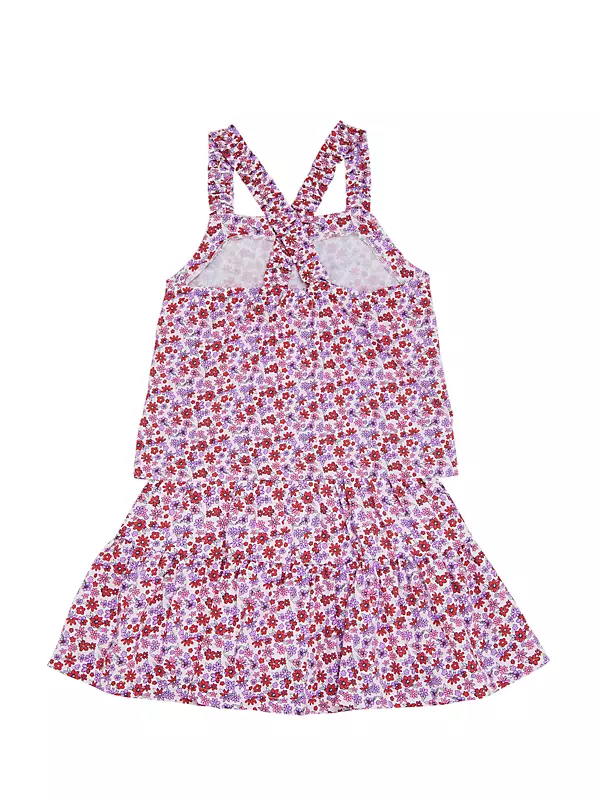 Little Girl's Floral 2-Piece Top & Skirt Set