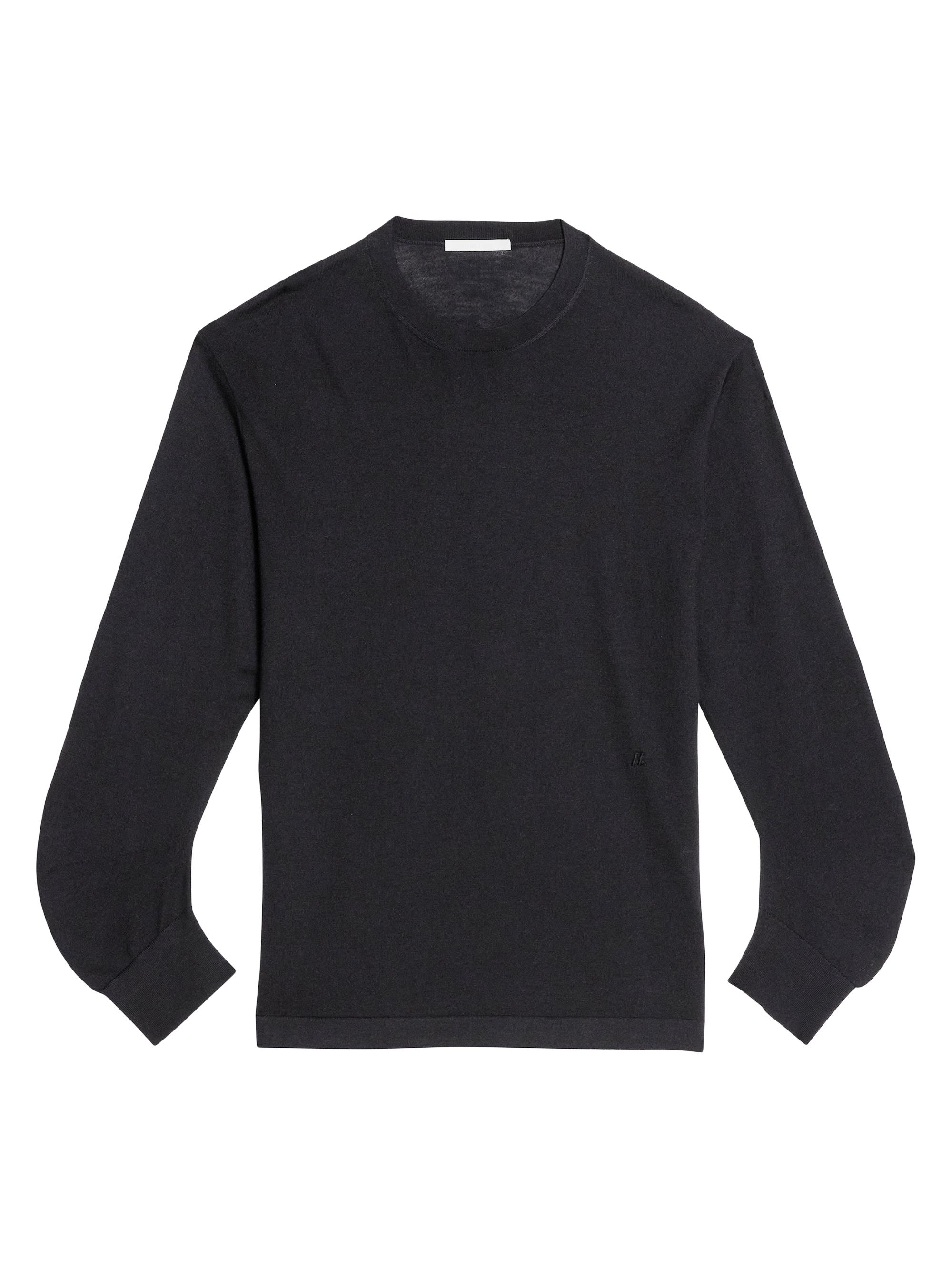 Helmut Lang Men's Wool & Silk-Blend Crewneck Sweater - Black