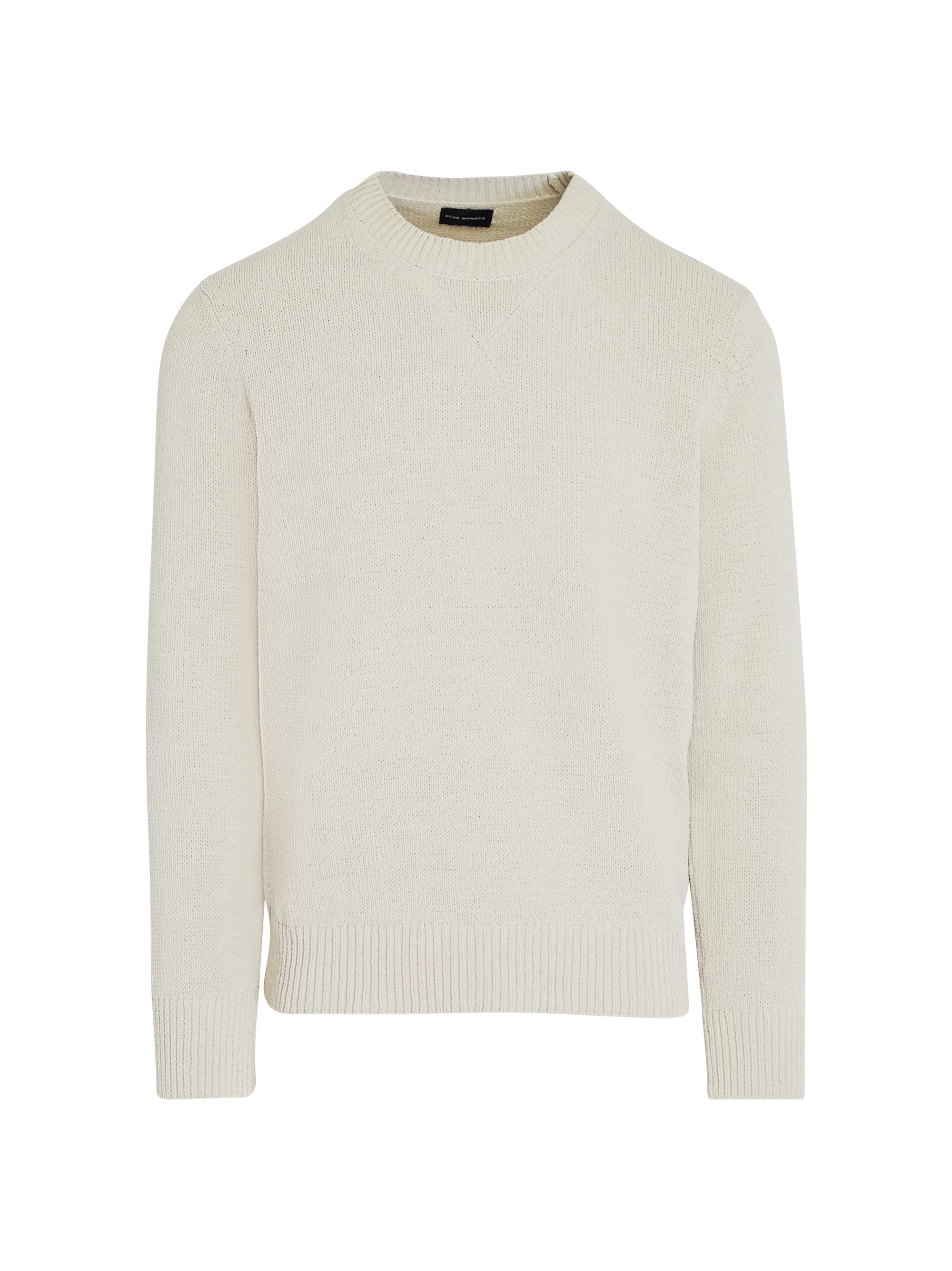 Club Monaco Men's Statement Cotton-Blend Crewneck Sweater - Beige