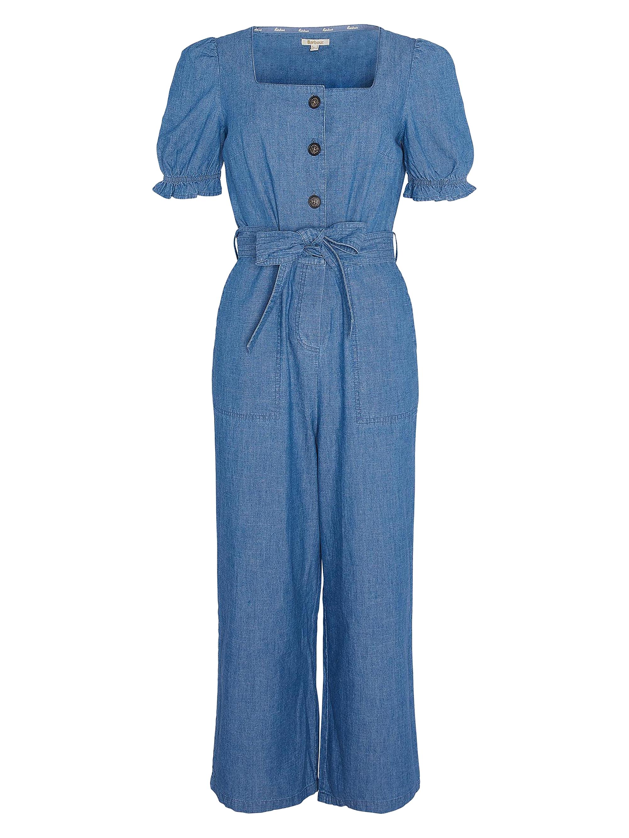 Barbour Women's Berkley Belted Cotton Chambray Crop Jumpsuit - Chambray