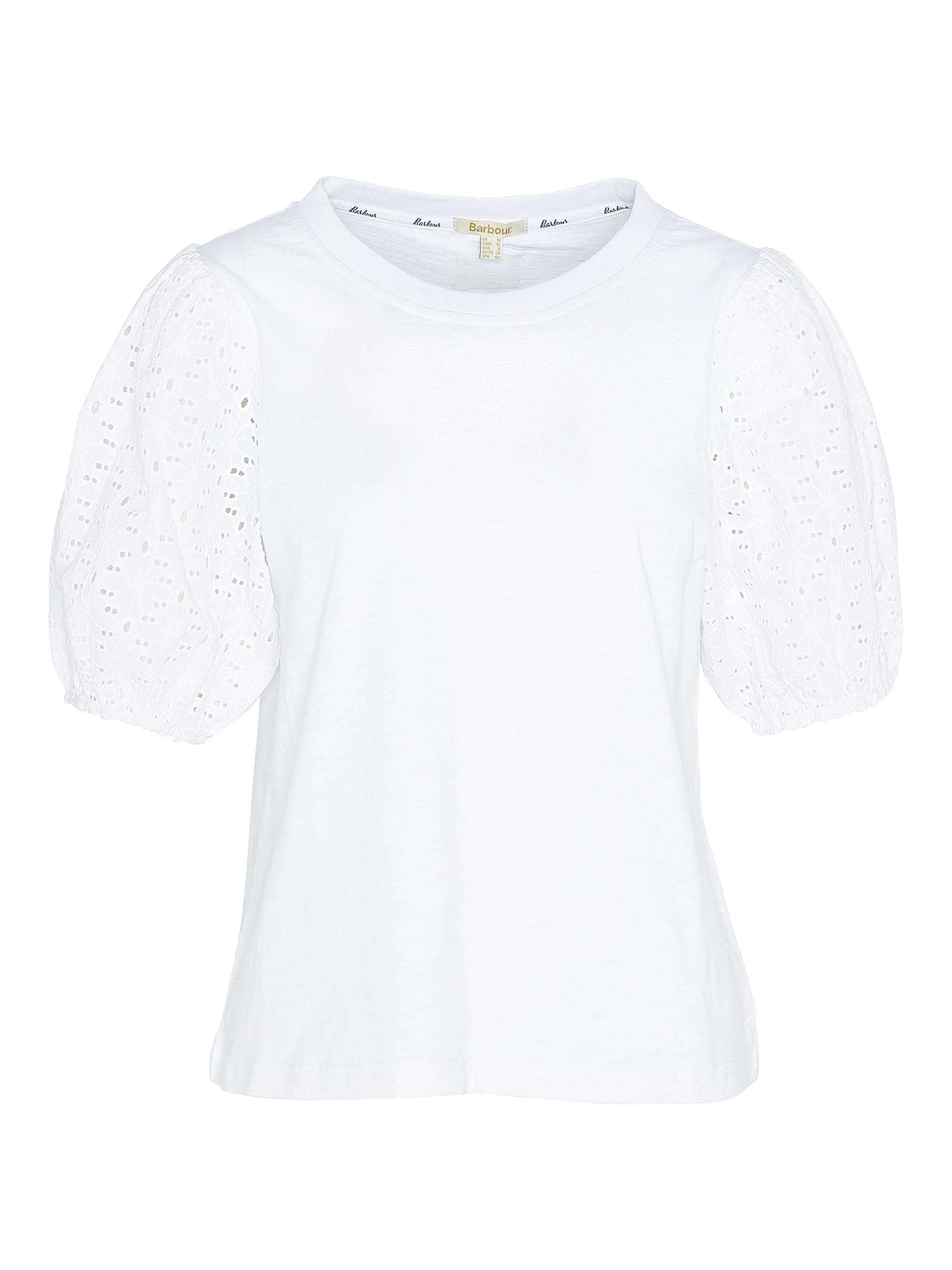 Barbour Women's Longfield Eyelet-Embroidered Slubbed Cotton Top - White