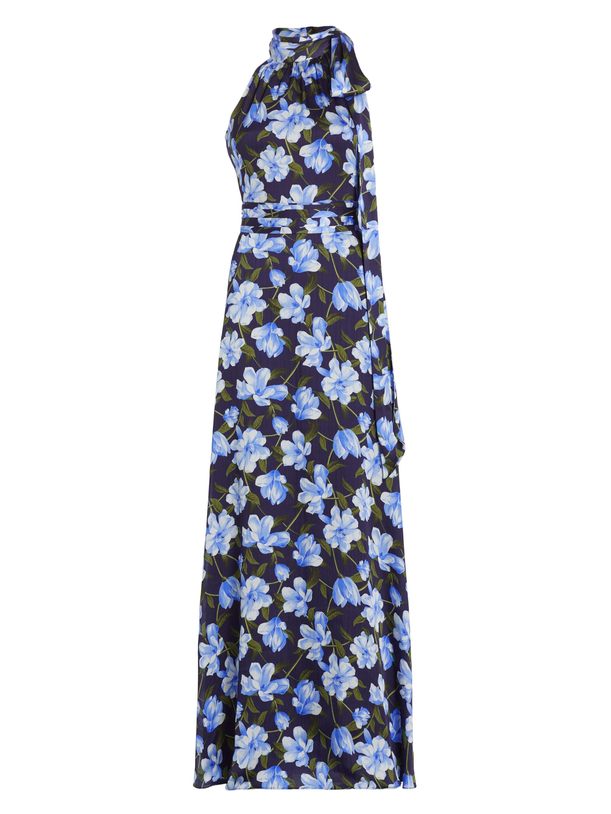 Sachin & Babi Women's Kayla Floral Crinkle Georgette Sleeveless Gown - Ocean Blue Magnolia