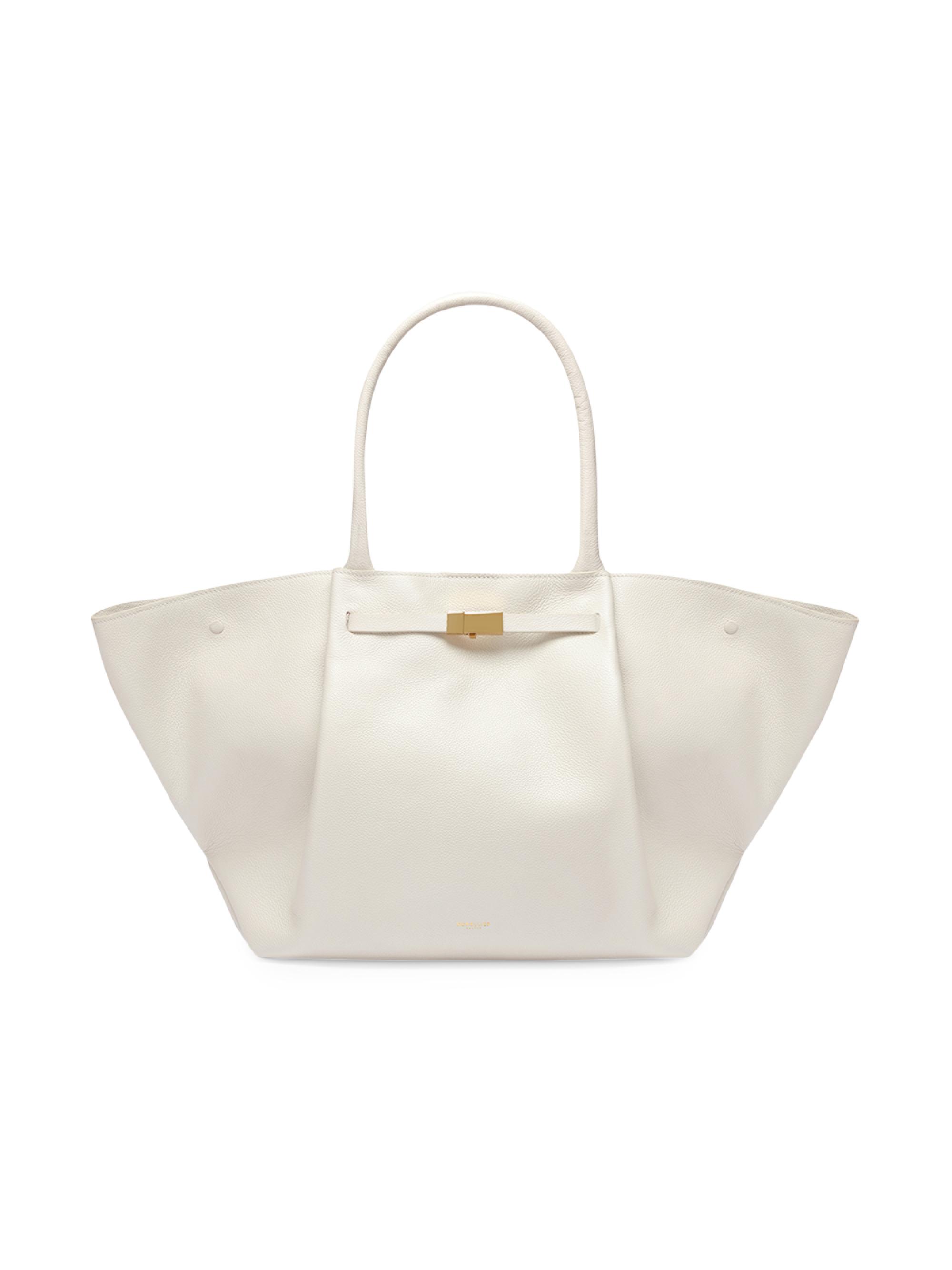 DeMellier Women's New York Striped Canvas & Leather Tote Bag - Off White