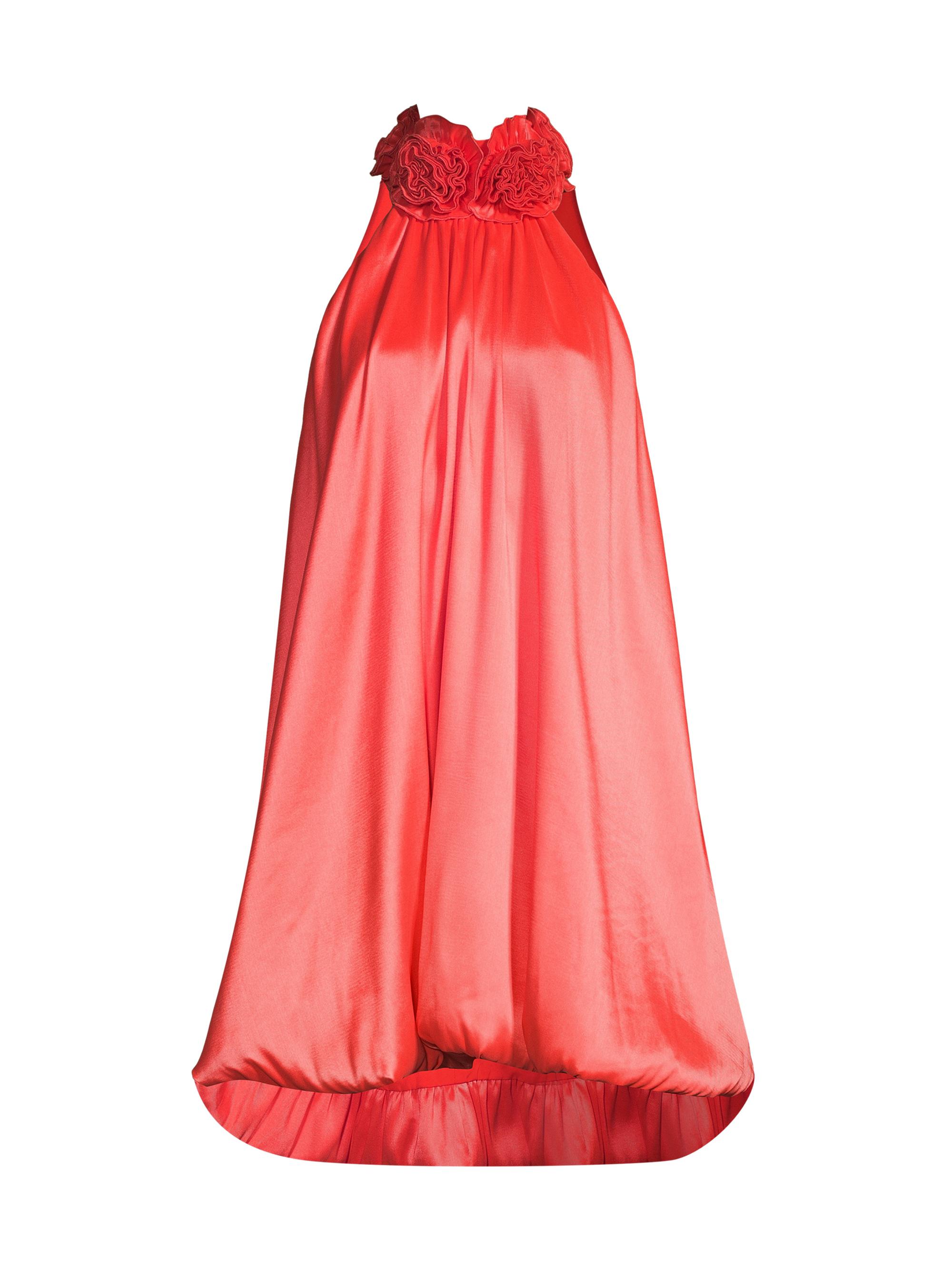 One33 Social Women's Rosette High Collar Trapeze Minidress - Coral