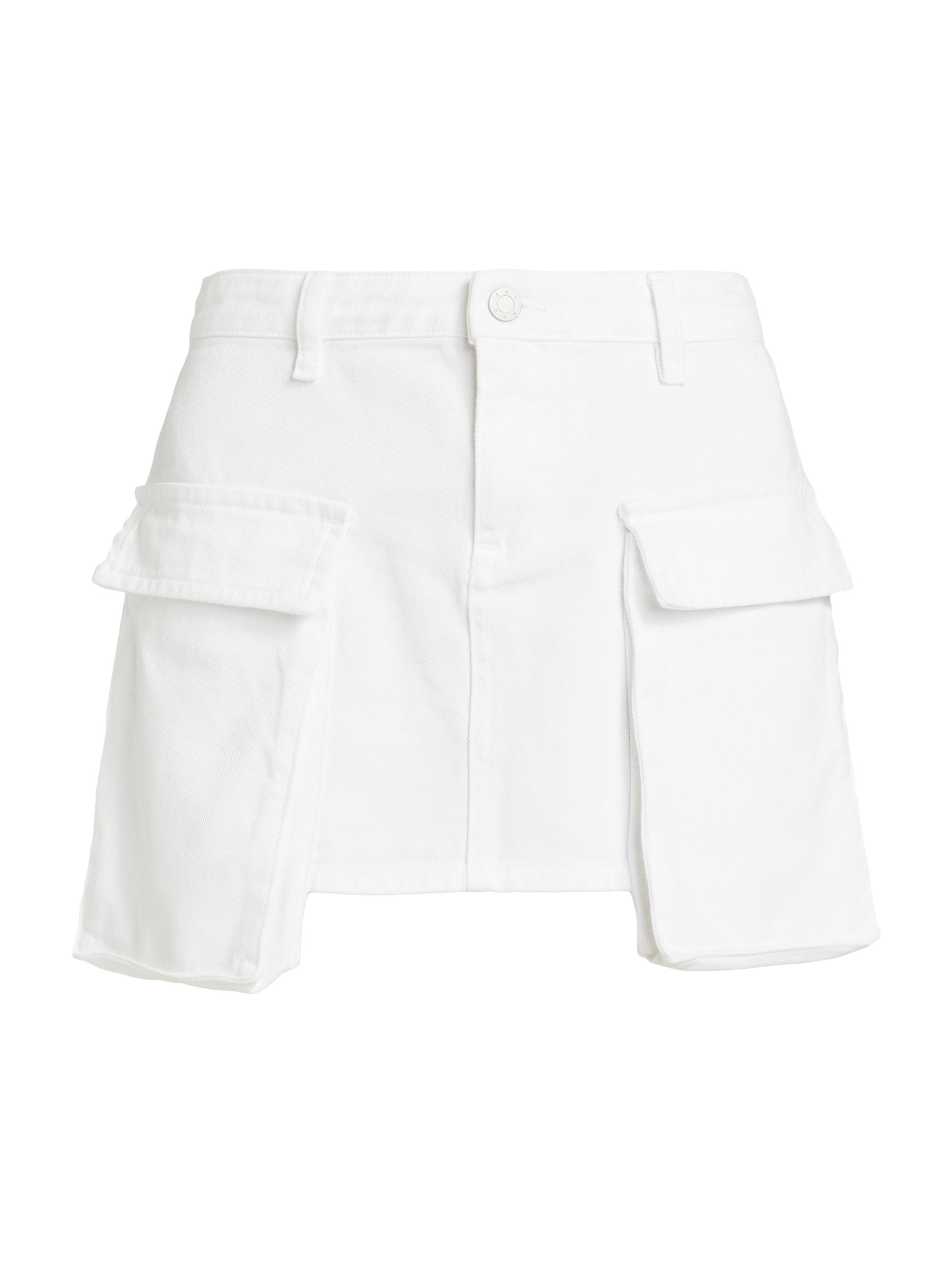 3x1 Women's Celine Cotton-Blend Cargo Miniskirt - Blanc