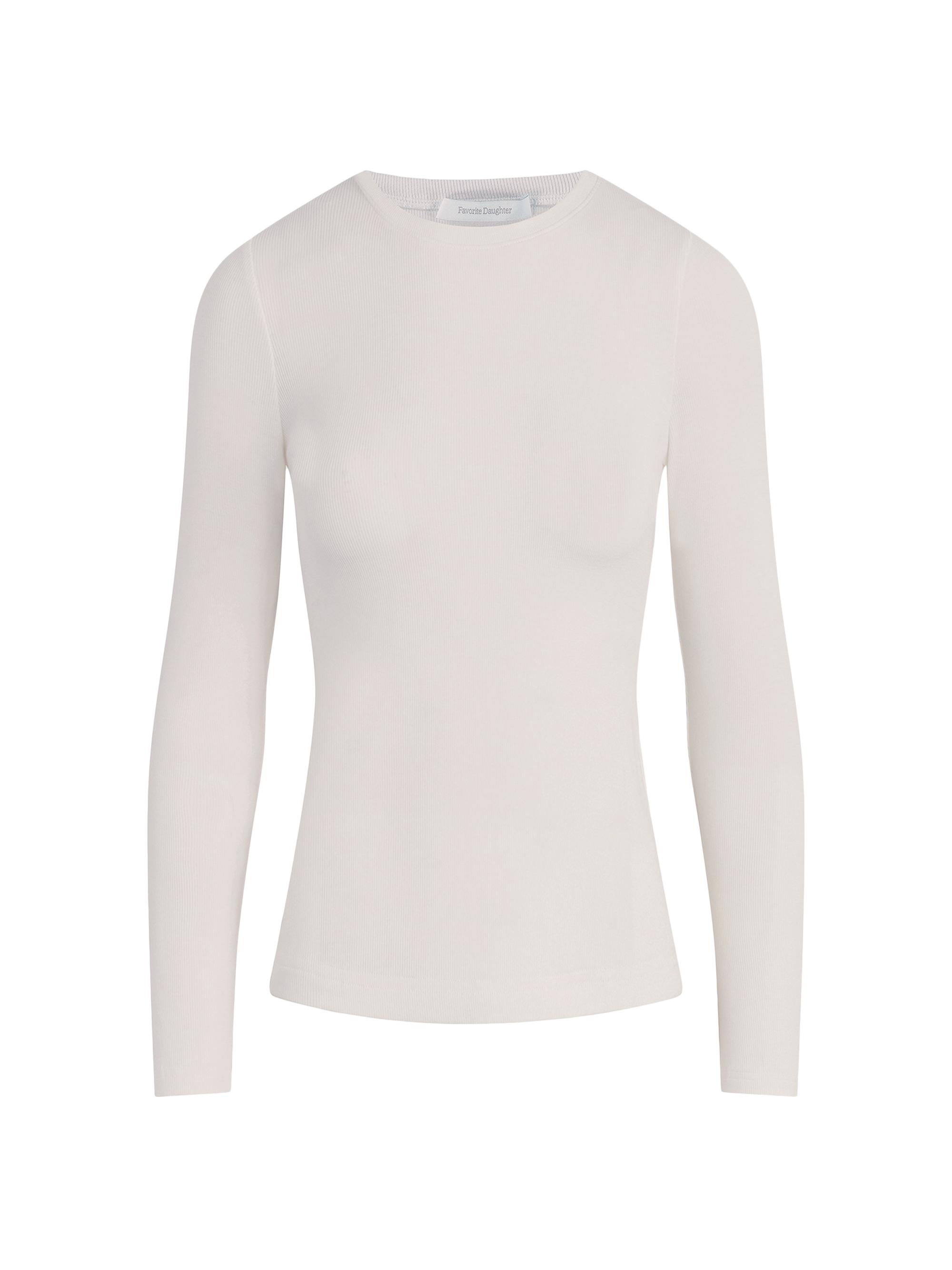 Favorite Daughter Women's Rib-Knit Long-Sleeve Top - White