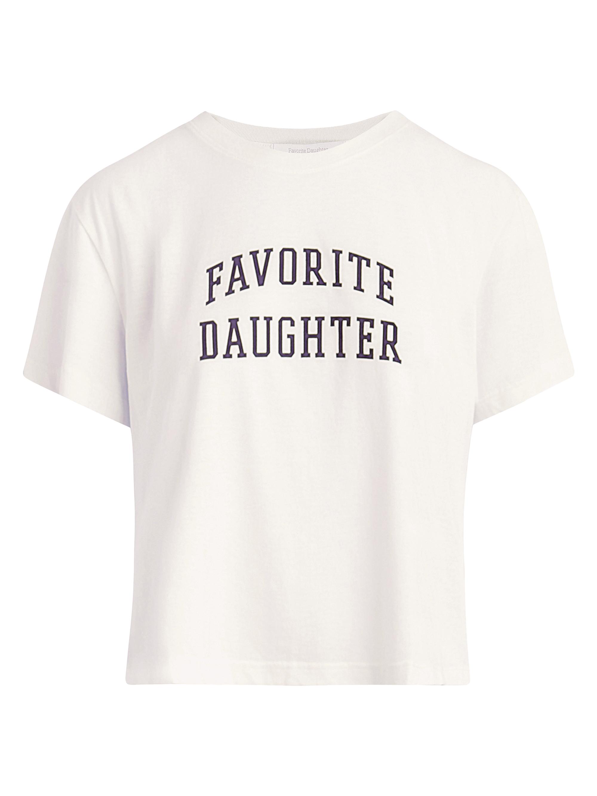 Favorite Daughter Women's Collegiate Crop T-Shirt - White