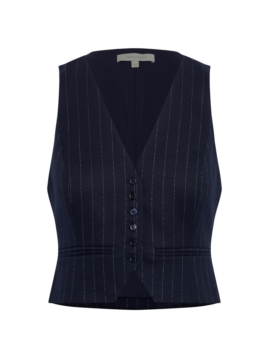 Favorite Daughter The Favorite Pinstriped Crop Vest | Saks Fifth