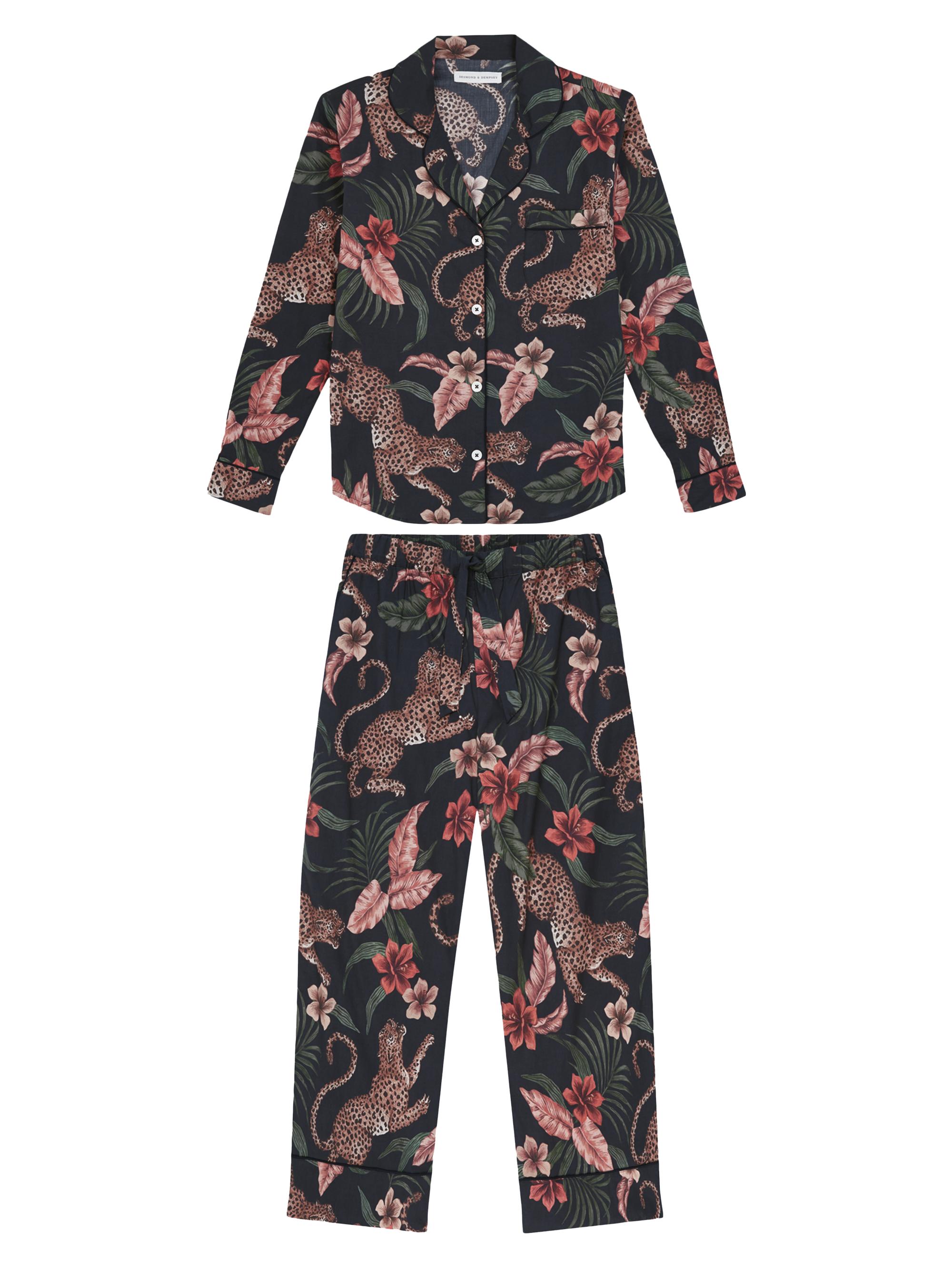 Desmond & Dempsey Women's Cotton Jungle 2-Piece Pajama Set - Navy