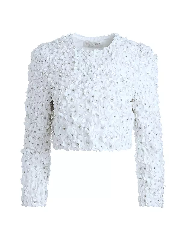 Shop Alice + Olivia Lorna Floral Appliqué Jacket | Saks Fifth Avenue