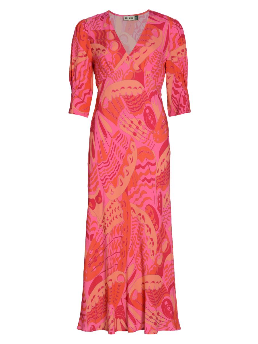 ワンピース Rixo DAHLIA DRESS RIXO Dahlia Silk Midi Dress | Liberty
