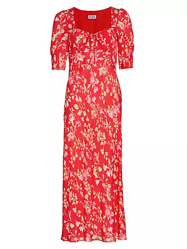 Alida Floral Short-Sleeve Midi-Dress