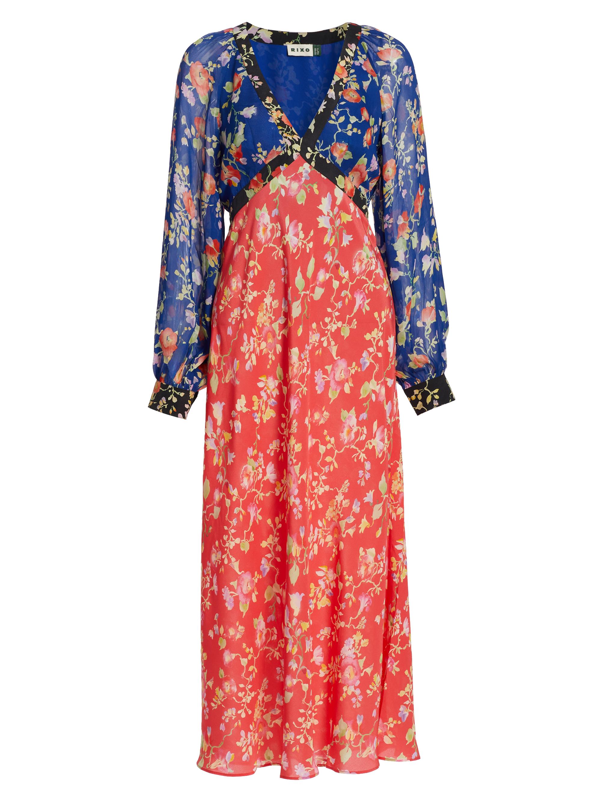 Rixo Women's In The Spirit Of Palm Beach Ayla Midi-Dress - Waterblossom Multi Mix