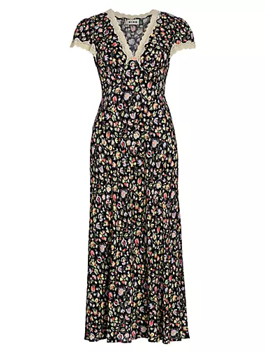 Clarice Floral Short-Sleeve Midi-Dress