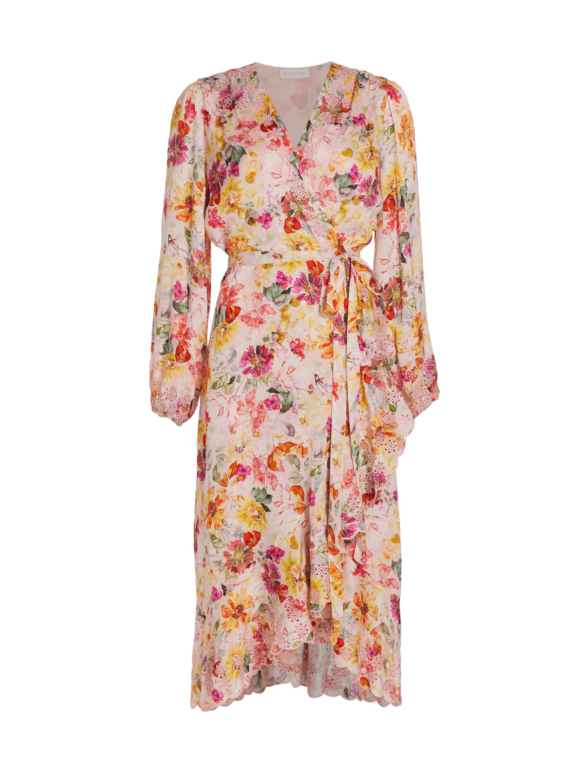 Elie Tahari The Charlotte Floral Embroidered Midi-Dress | Saks