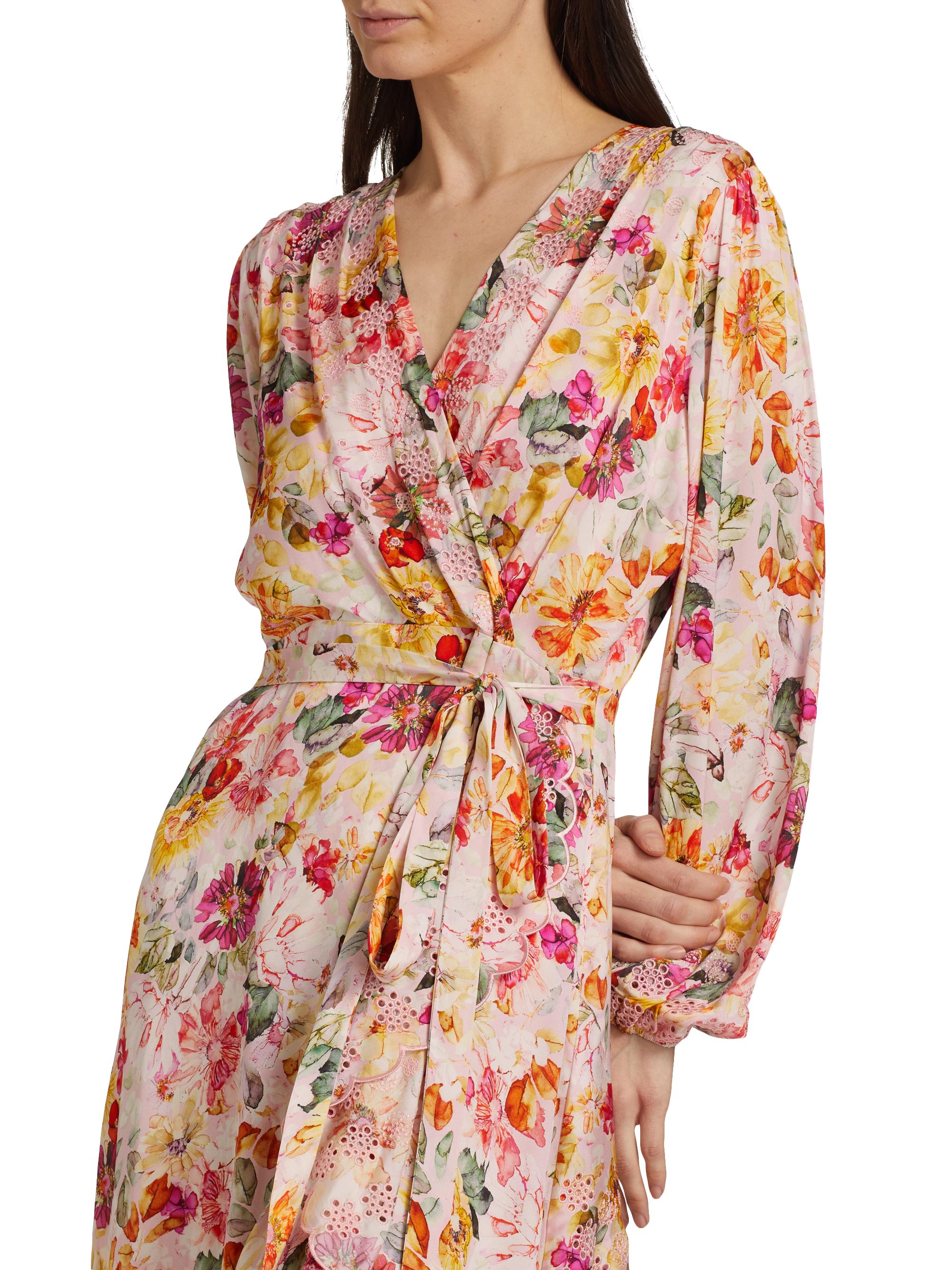 Elie Tahari The Charlotte Floral Embroidered Midi-Dress | Saks Fifth Avenue