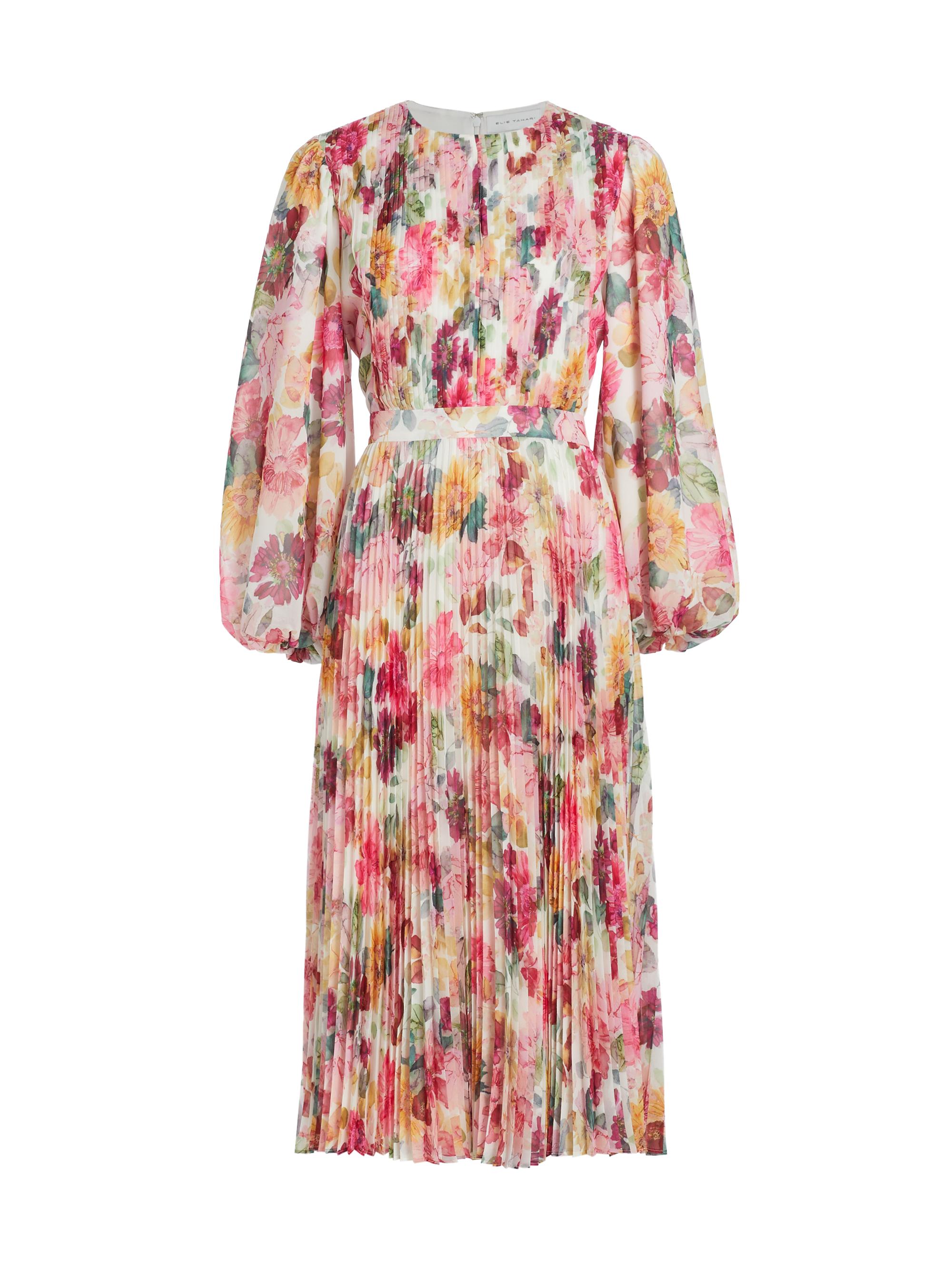 Elie Tahari Women's The Cecilia Floral Pleated Midi-Dress - Wonderland Print