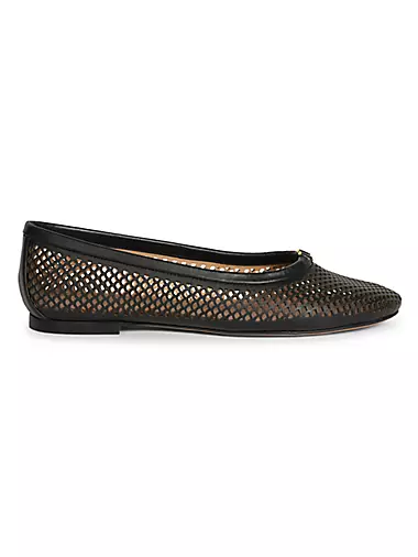 Marcie Perforated Leather Ballerina Flats