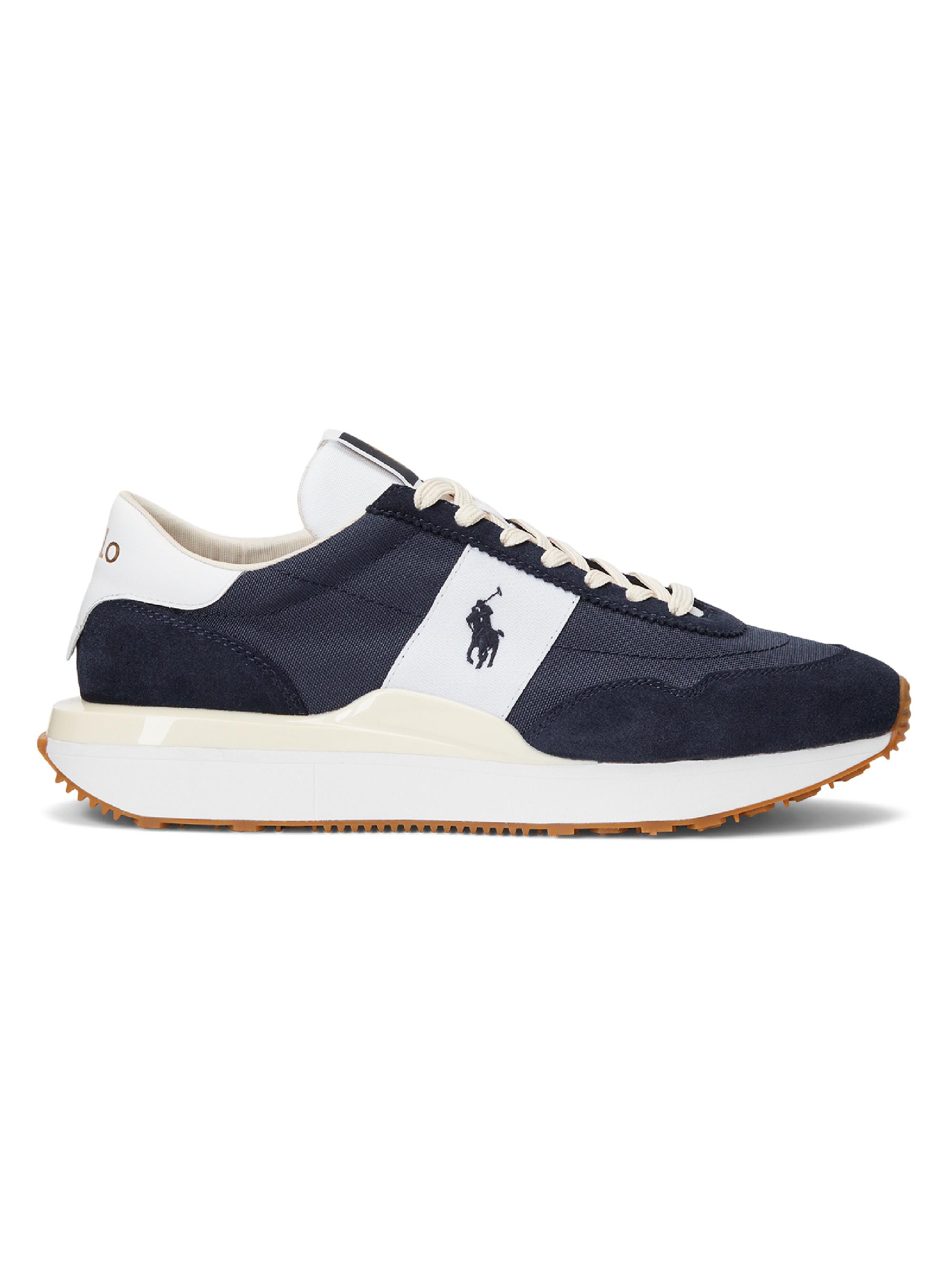 Polo Ralph Lauren Men's Train 8 Pony-Embroidered Sneakers - Navy White
