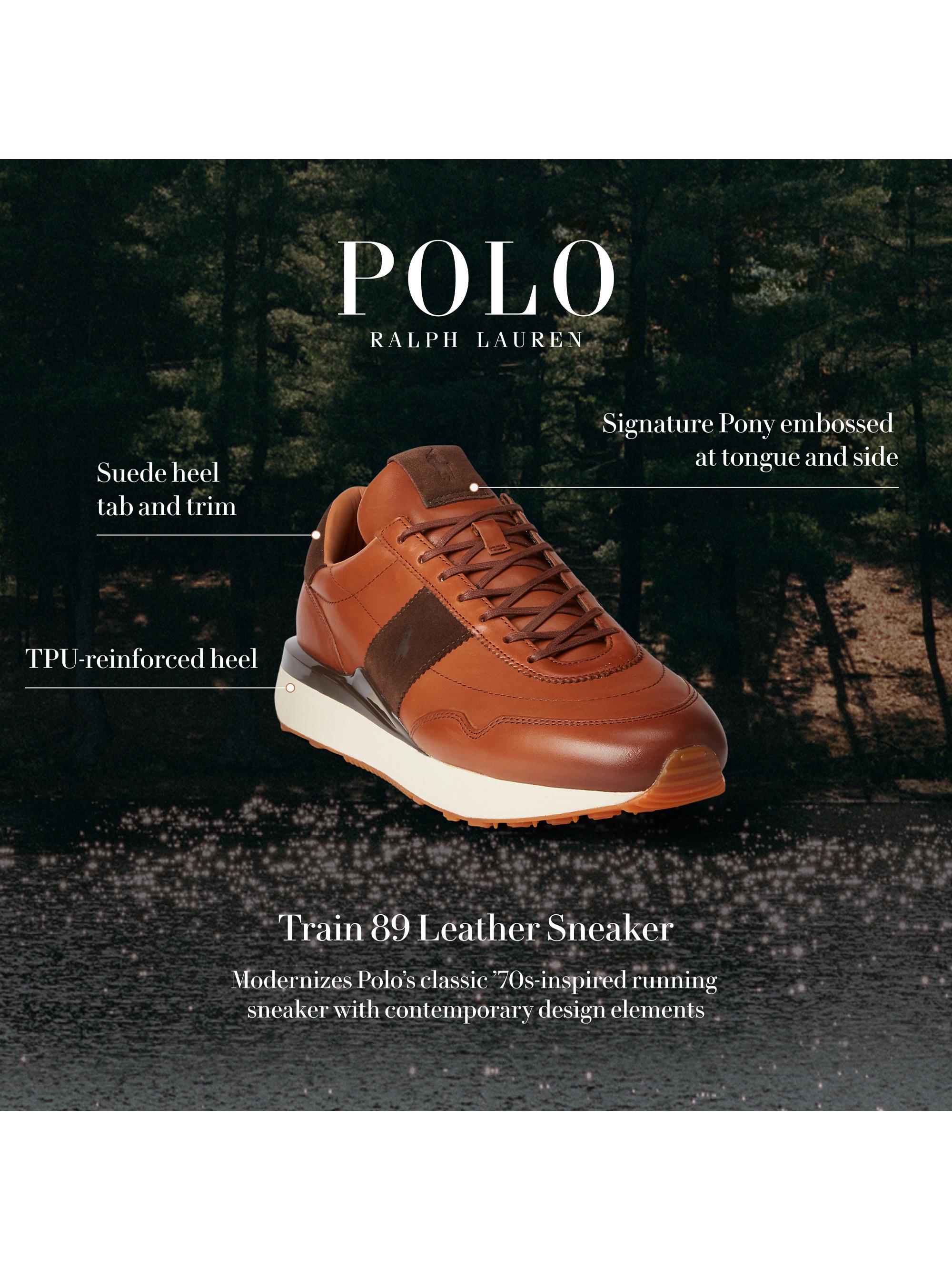 Polo Ralph Lauren Train 89 Pony-Embossed Leather & Suede Running
