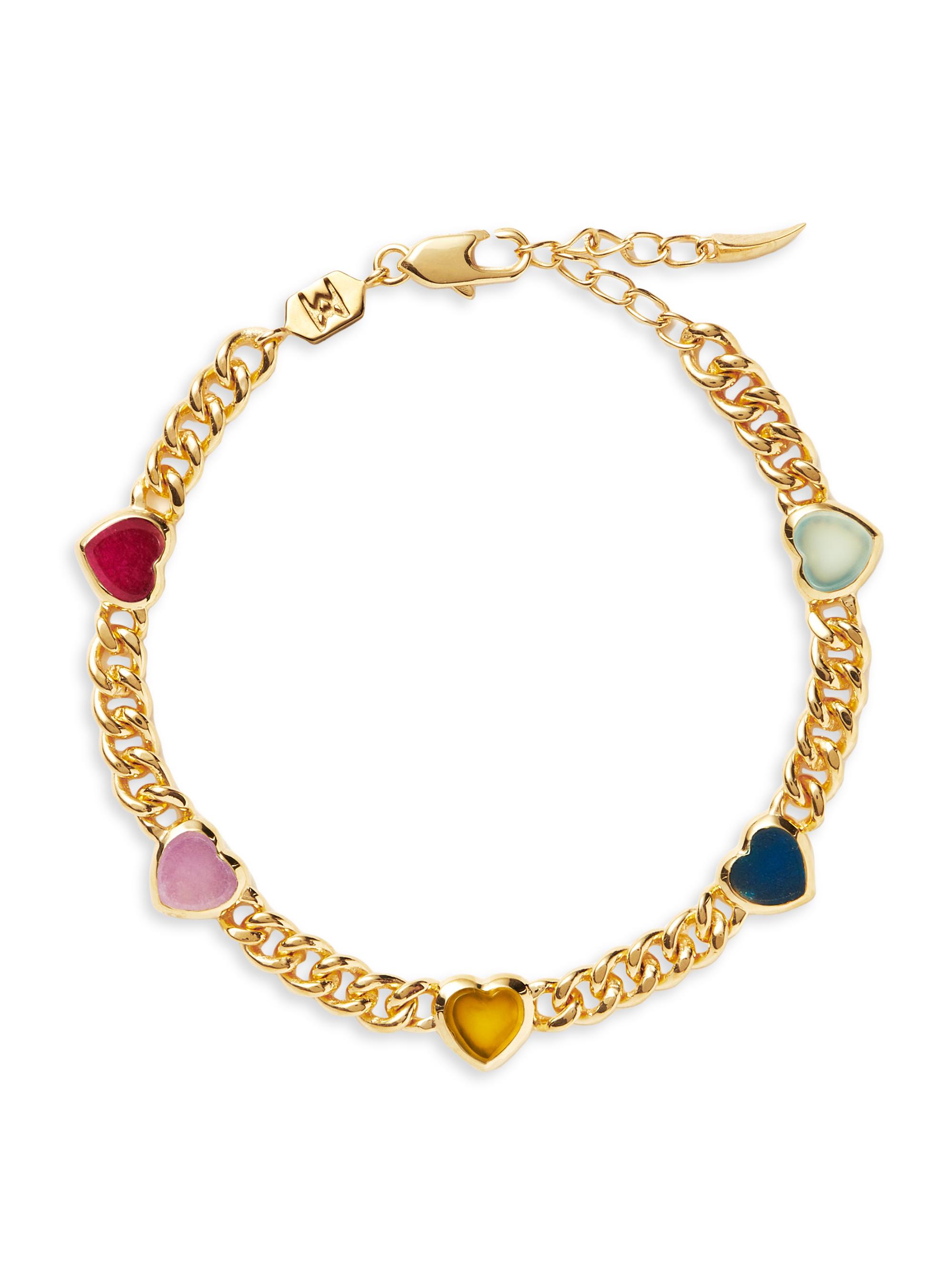 Missoma Women's Peace And Love Jelly 18K Gold-Plated & Multi-Gemstone Charm Bracelet - Gold