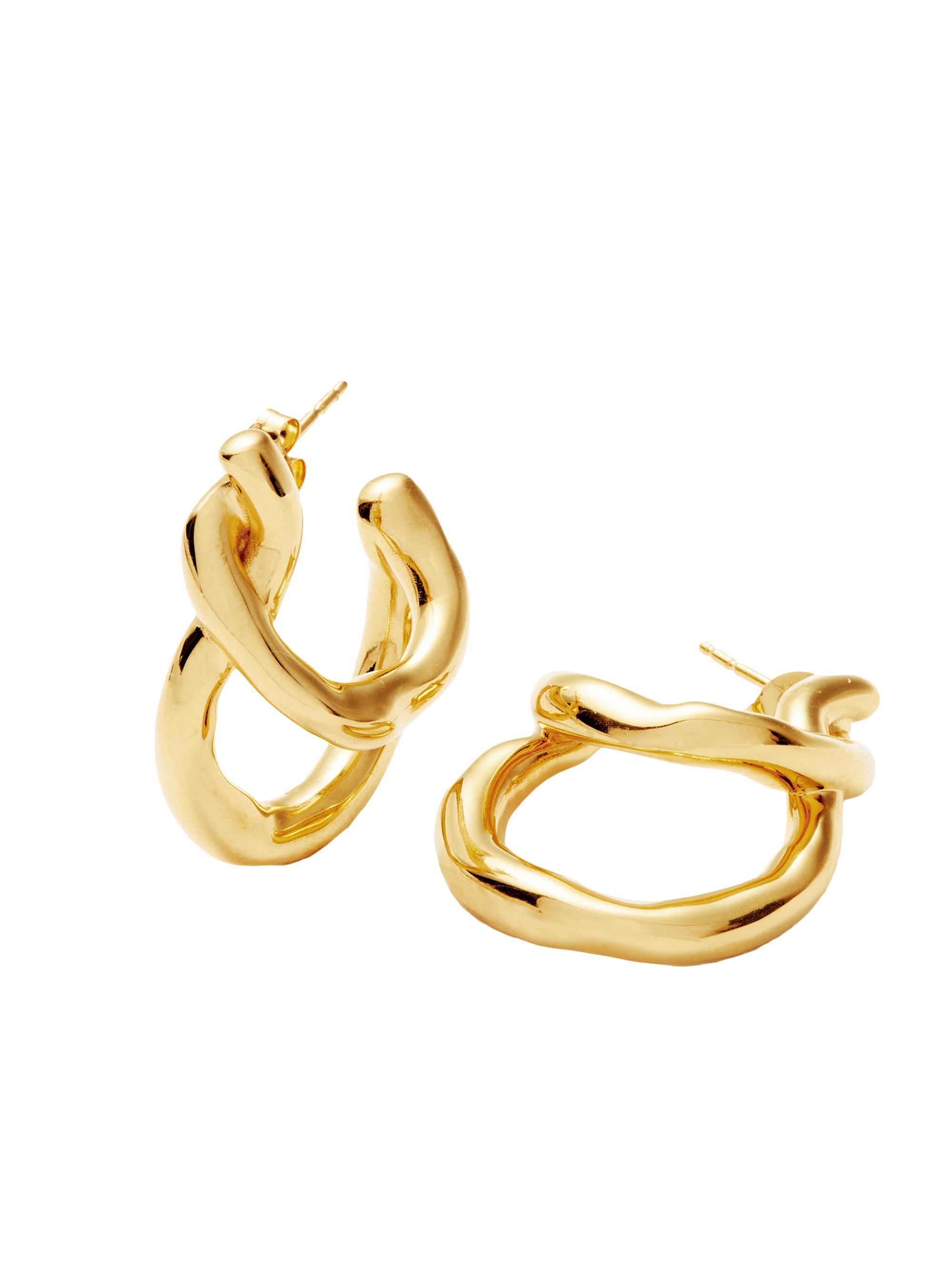 Missoma Women's Molten 18K Gold-Plated Twisted Double Hoop Earrings - Gold