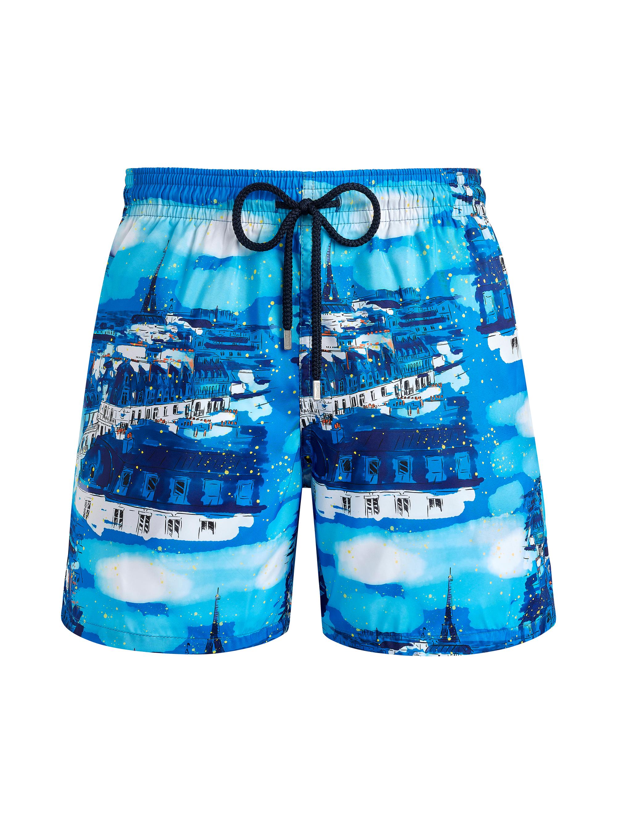 Vilebrequin Men's Paris Printed Swim Trunks - Neon Blue