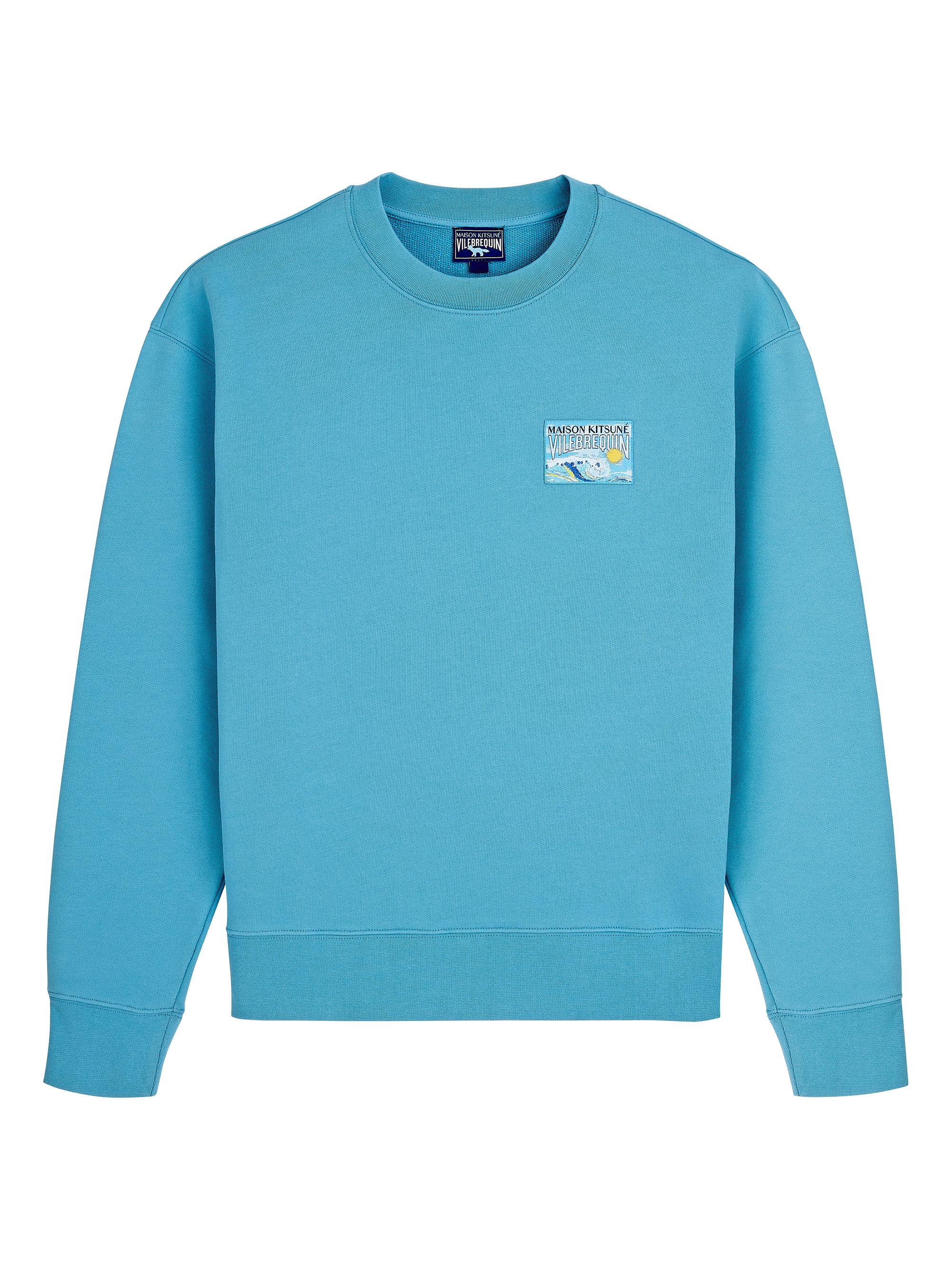 Vilebrequin Men's  x Maison Kitsuné Waves Cotton Sweatshirt - Breeze