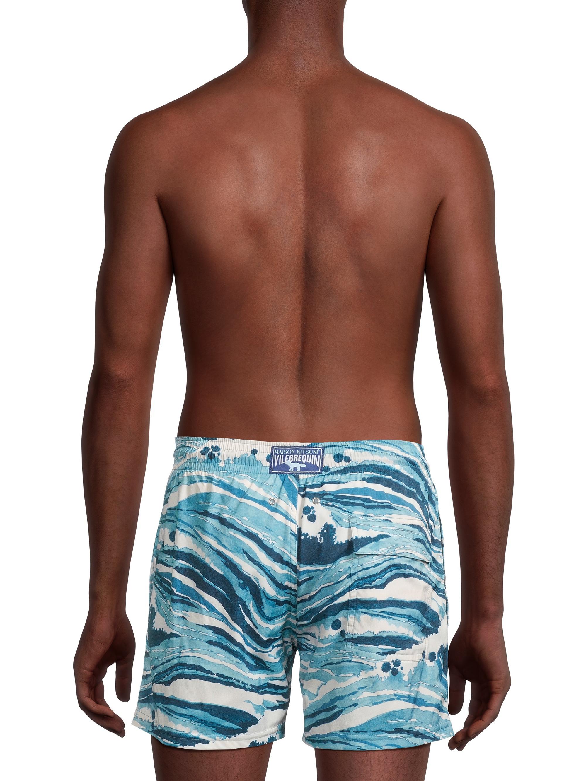 Vilebrequin Vilebrequin x Maison Kitsuné Wave Stripe Swim Shorts