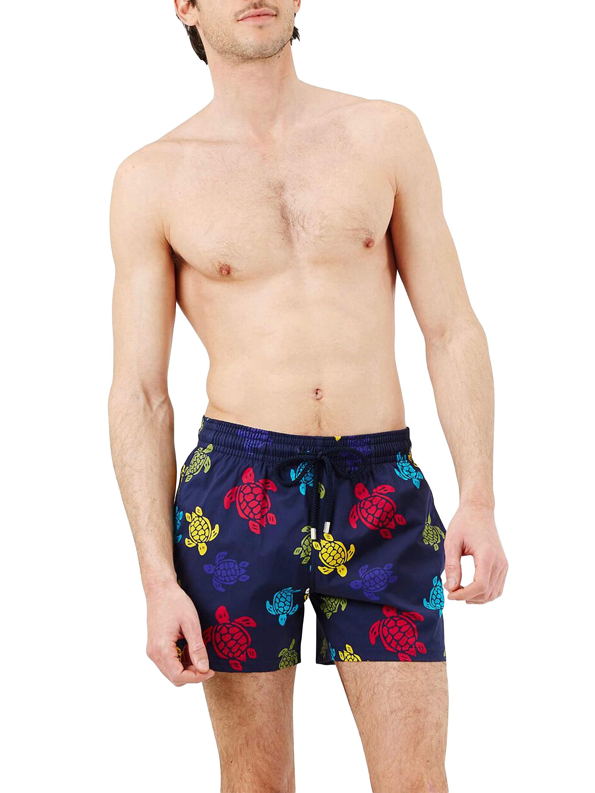 Vilebrequin Men's Multicolor Tortoise Swim Trunks - Bleu Marine