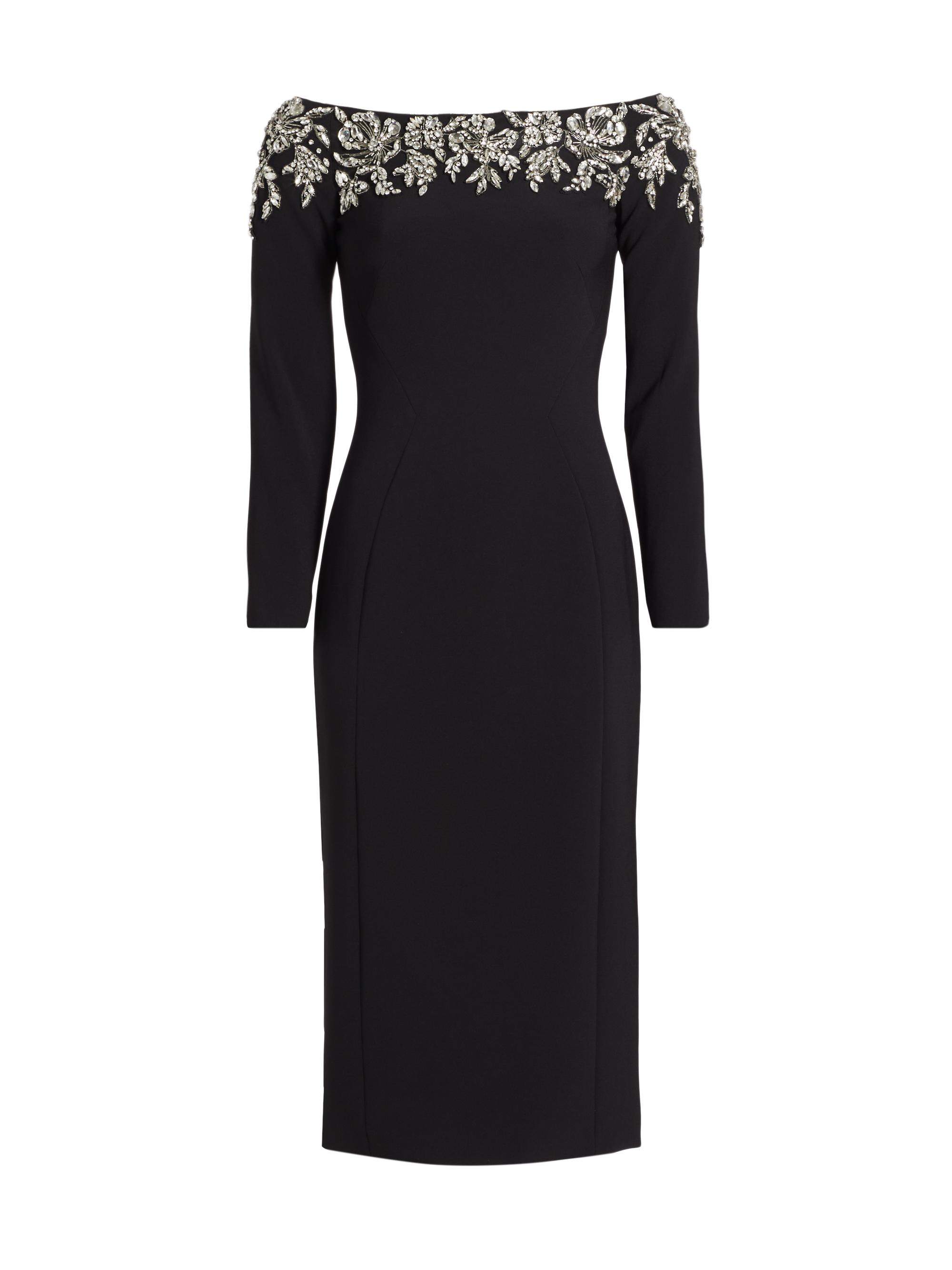 Jenny Packham Women's Rosabel Crystal-Embellished Cocktail Dress - Jet