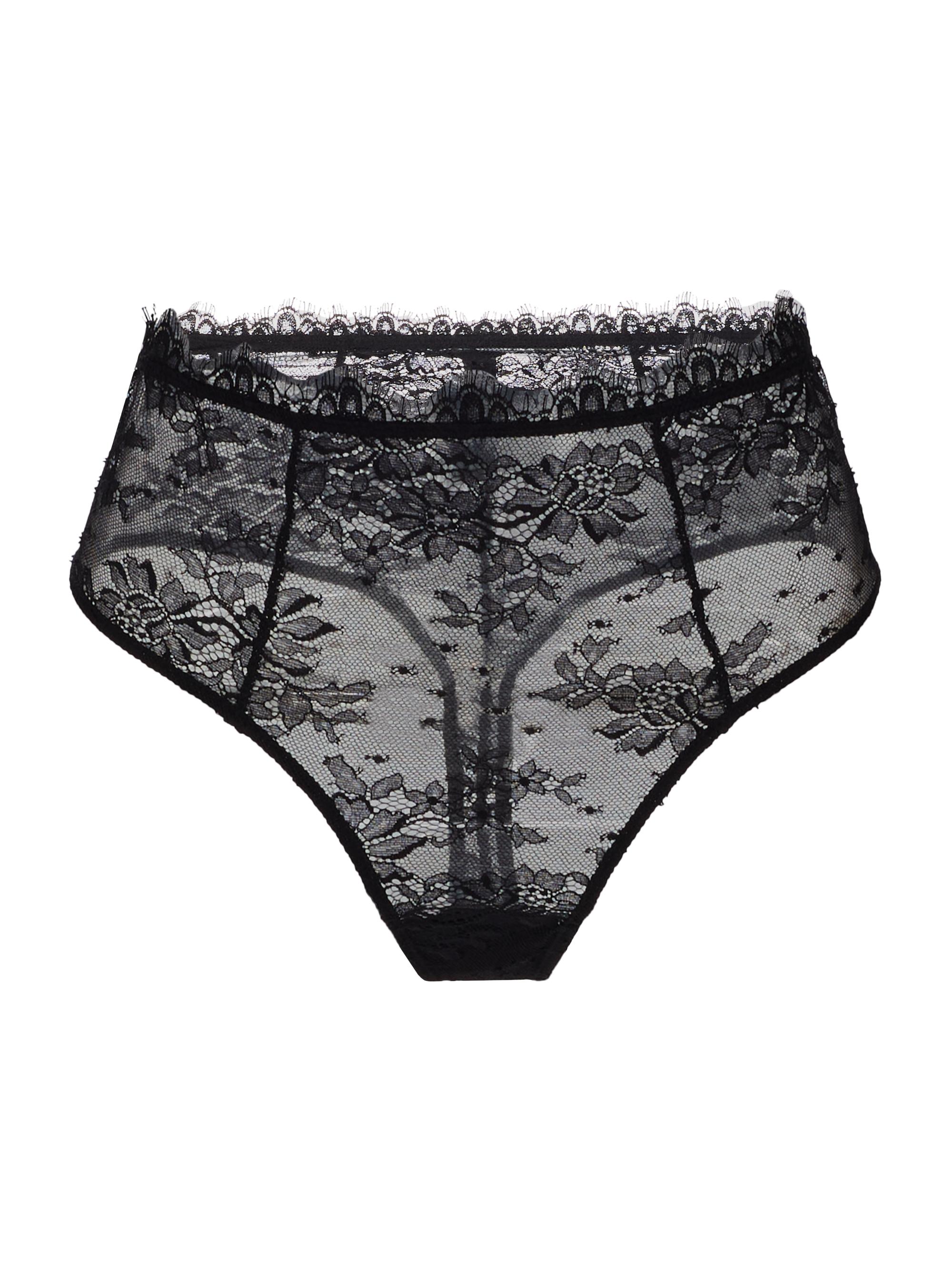 Kiki de Montparnasse Women's Jolie Lace High-Waist Thong - Black