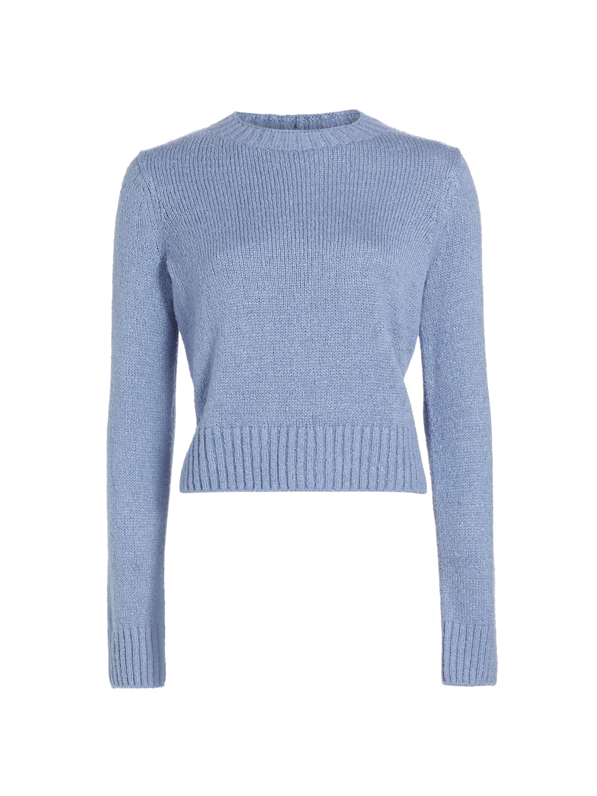 Vince Women's Plush Silk Crewneck Sweater - Azure Gem