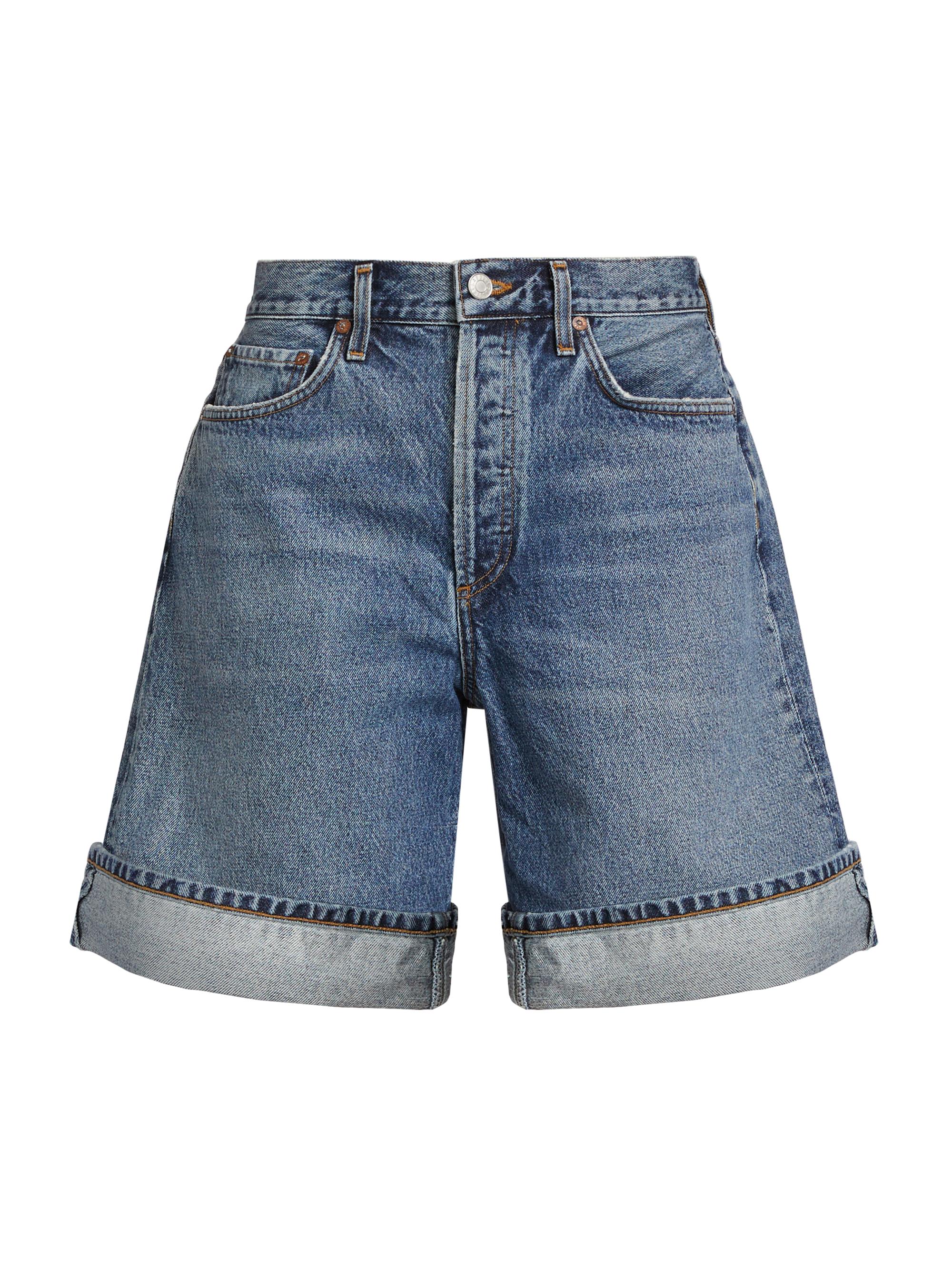Agolde Women's Dame High-Rise Cuffed Denim Shorts - Control