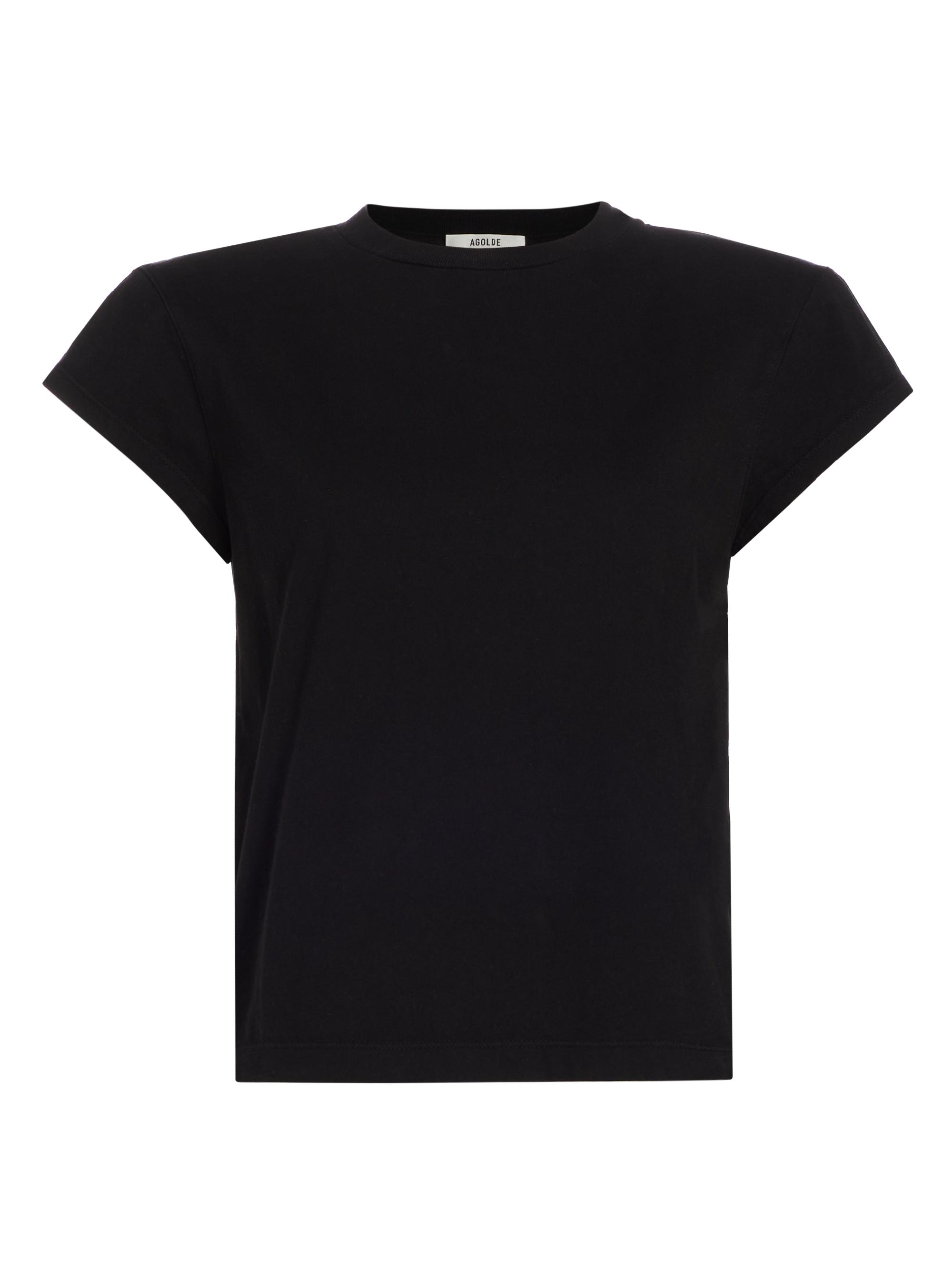 Agolde Women's Bryce Shoulder Pad T-Shirt - Black