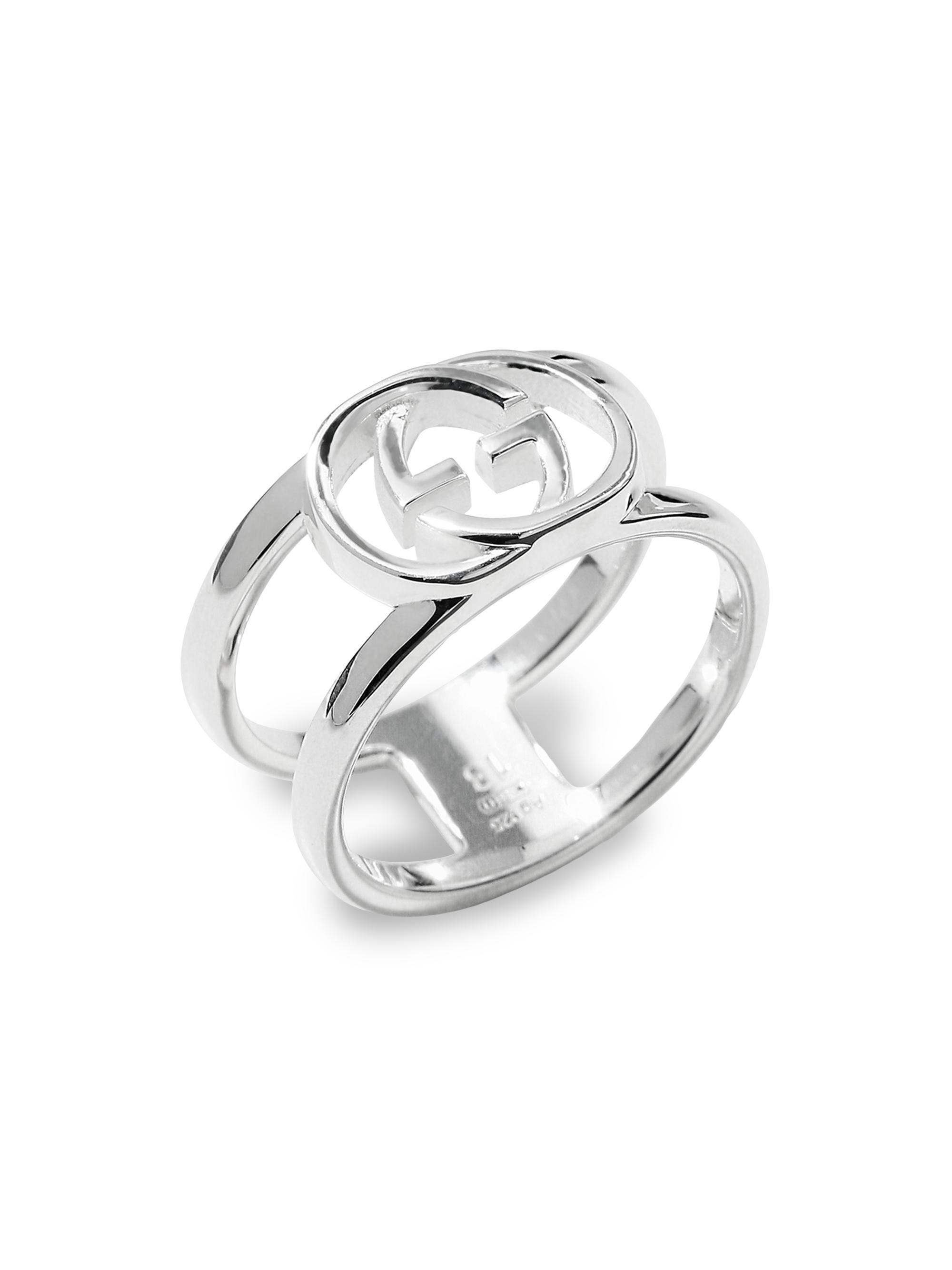 Gucci Women's Interlocking-G Sterling Silver Open Ring - Silver - Women's Jewelry And Watches